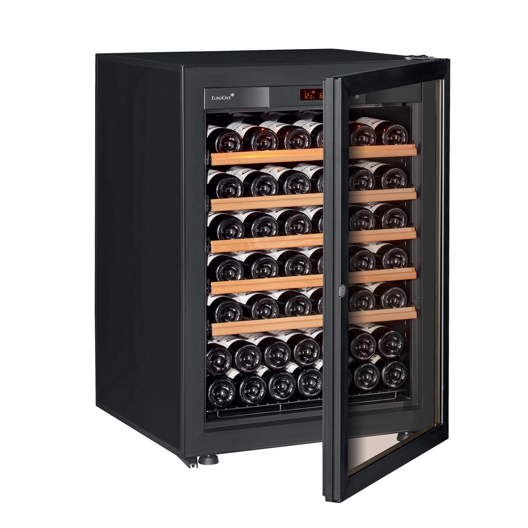 Vinoteca 74 botellas EuroCave Pure SV5 Glass puerta semiabierta