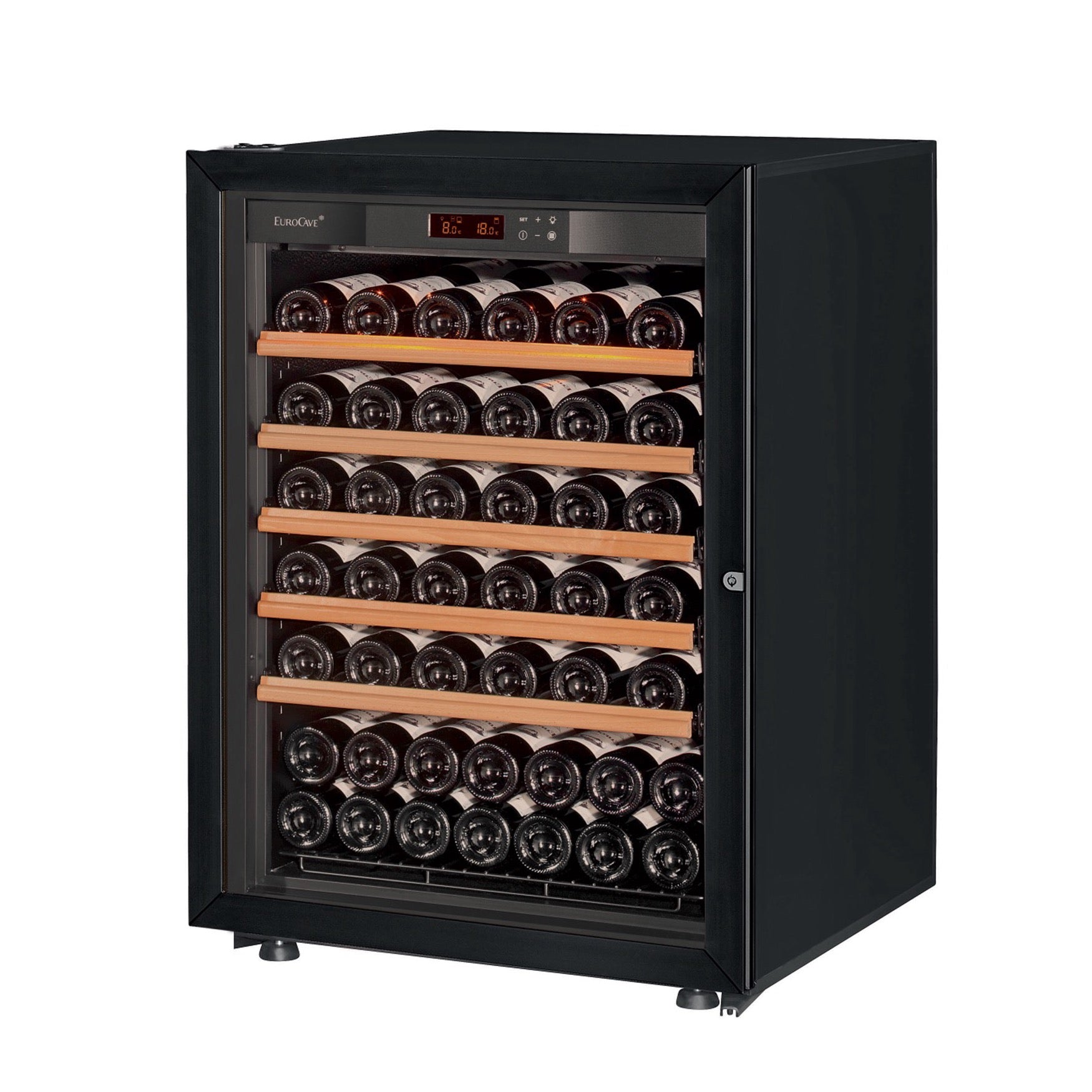 Vinoteca 74 botellas EuroCave Pure SV5 Multitemperatura Glass puerta cerrada