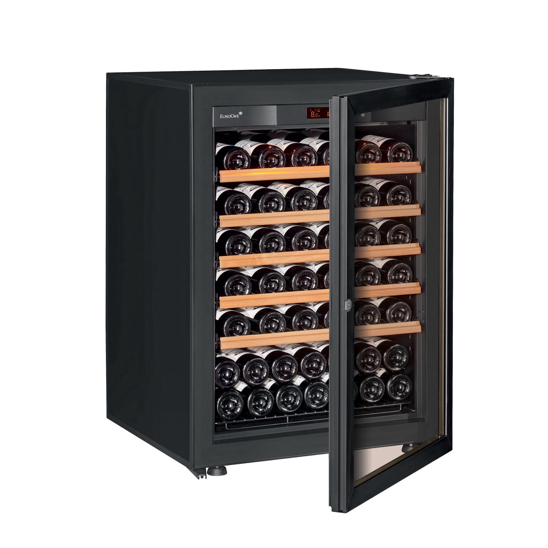 Vinoteca 74 botellas EuroCave Pure SV5 Multitemperatura Glass llena