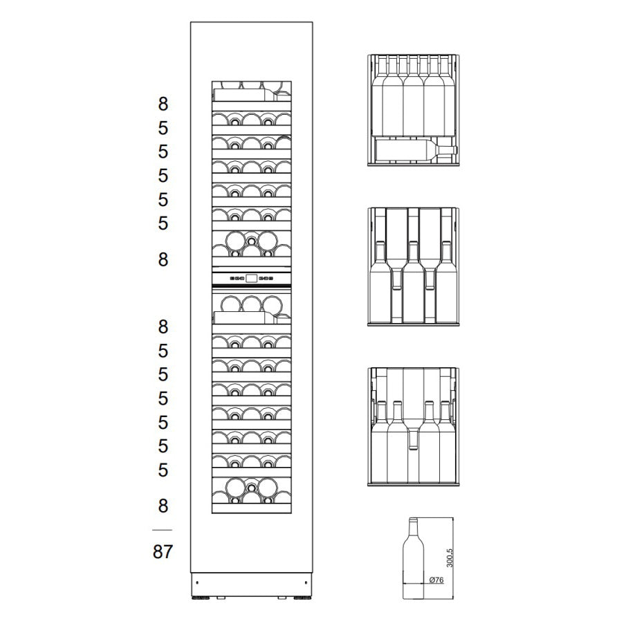 Wine Cooler 87 Bottles mQuvée EDGE 45D Panel Ready Dual-zone