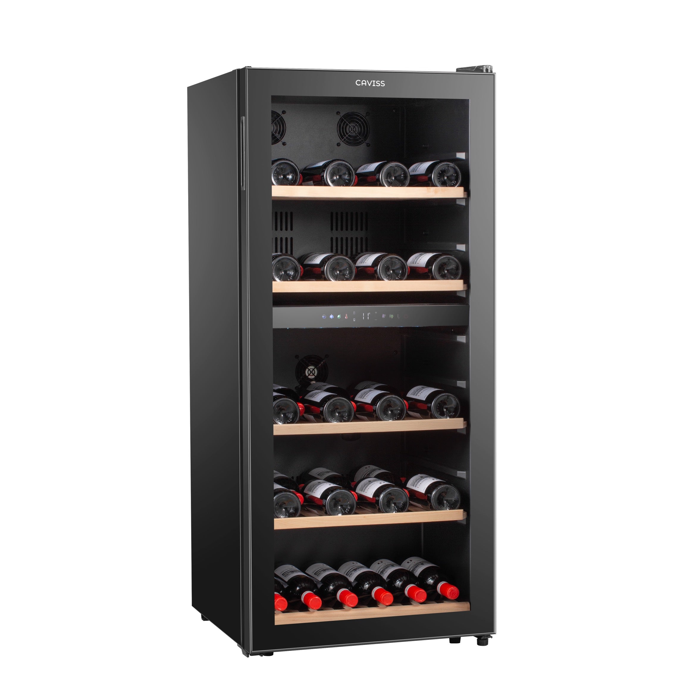 Vinoteca doble zona 91 botellas Caviss C291CBEG lateral cerrada