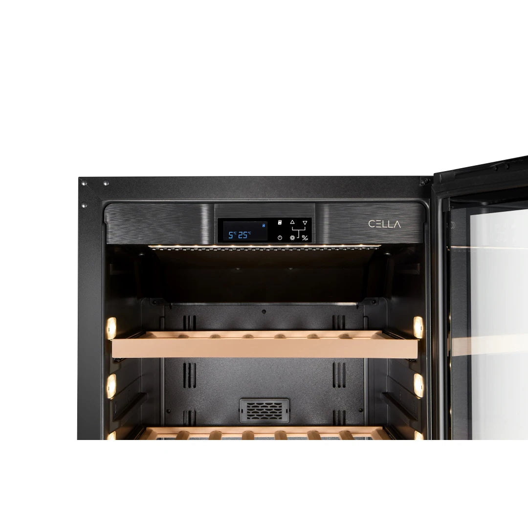 Wine Cooler 99 bottles CELLA W93D Black Dual-zone