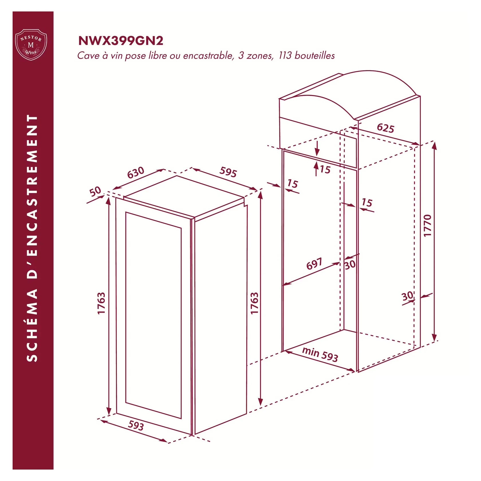 Vinoteca 99 botellas Nestor M Wine NWX399GN2