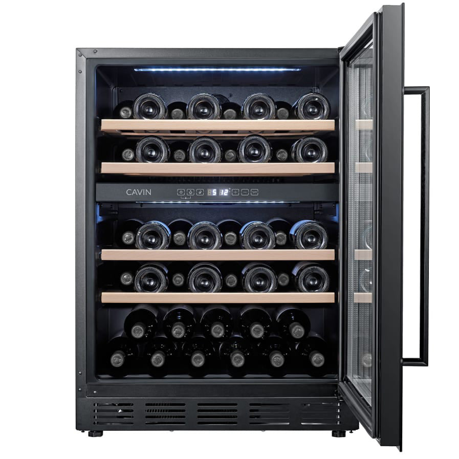 Vinoteca 46 botellas Artic Collection 60D Full Glass Black frontal
