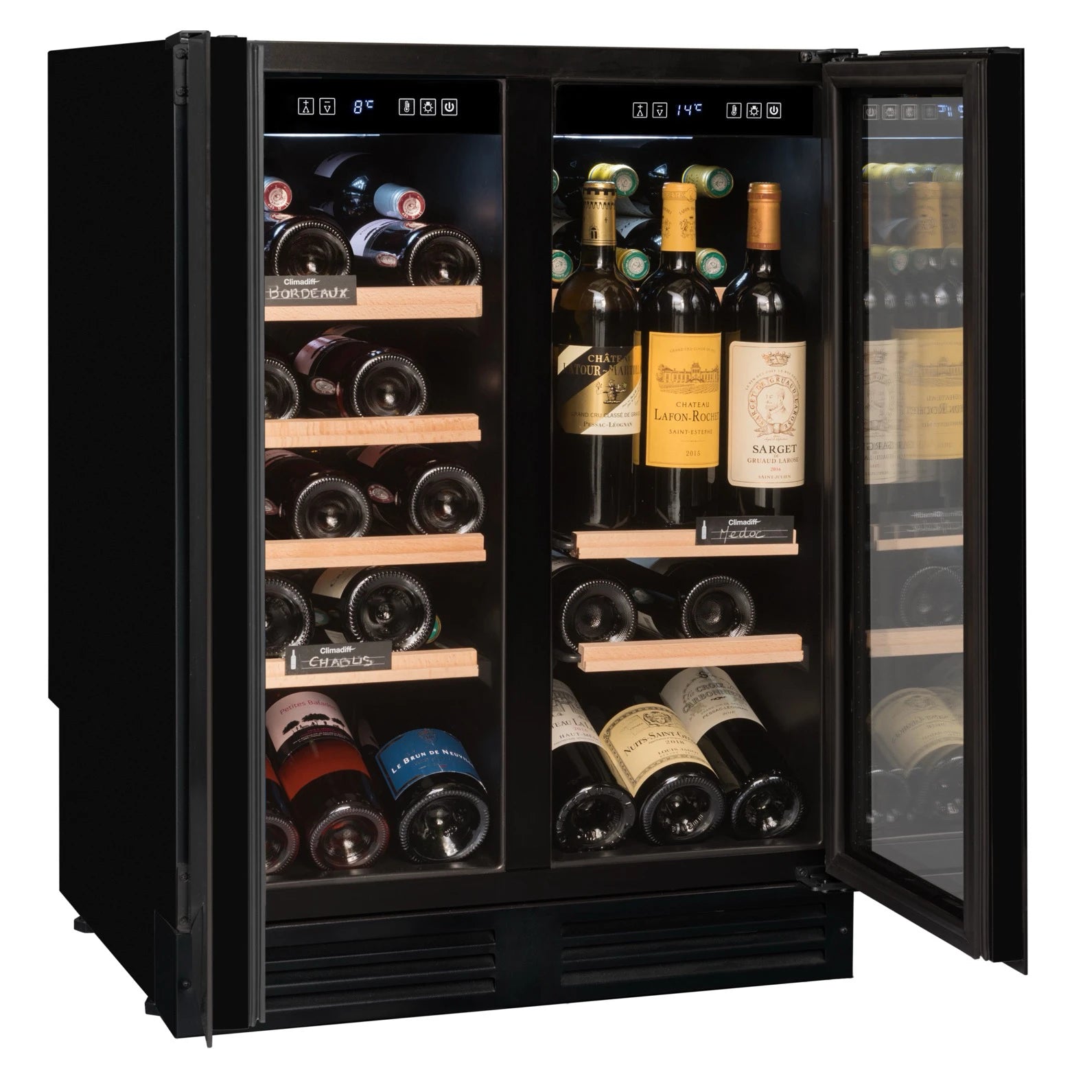 Under-counter Wine Cooler 49 bottles Avintage AVU49DPB1 Dual-zone