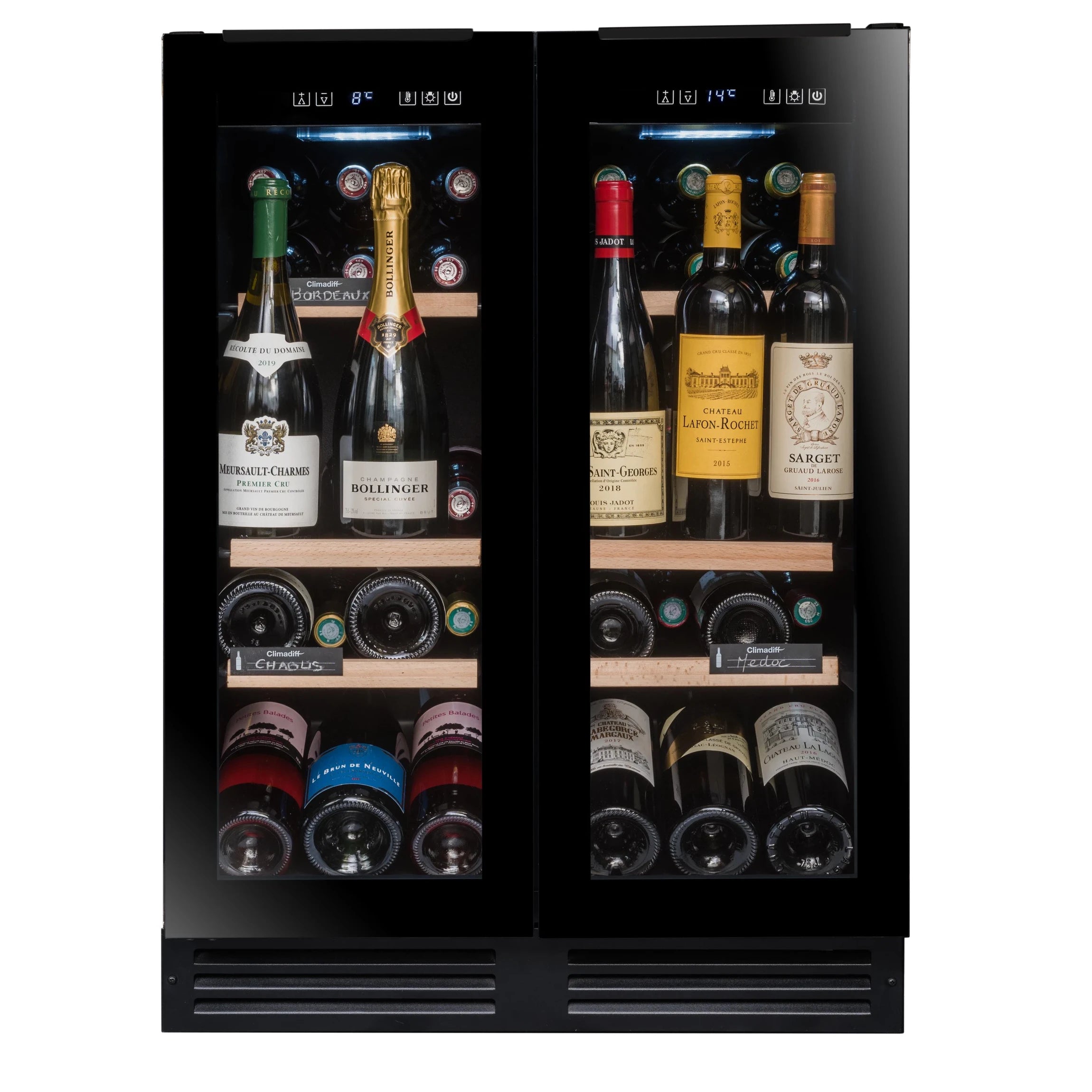 Under-counter Wine Cooler 49 bottles Avintage AVU49DPB1 Dual-zone