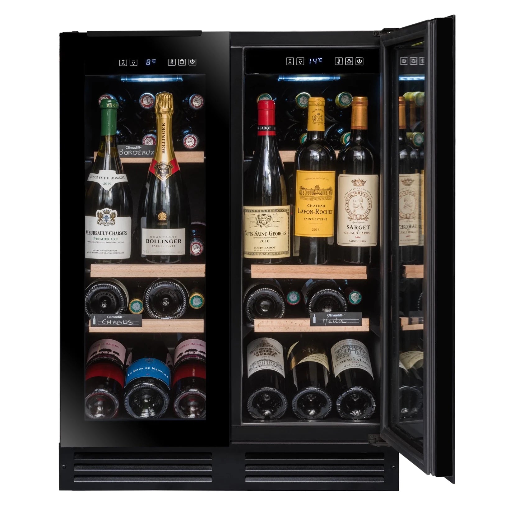 Under-counter Wine Cooler 49 bottles Avintage AVU49DPB1 Dual-zone