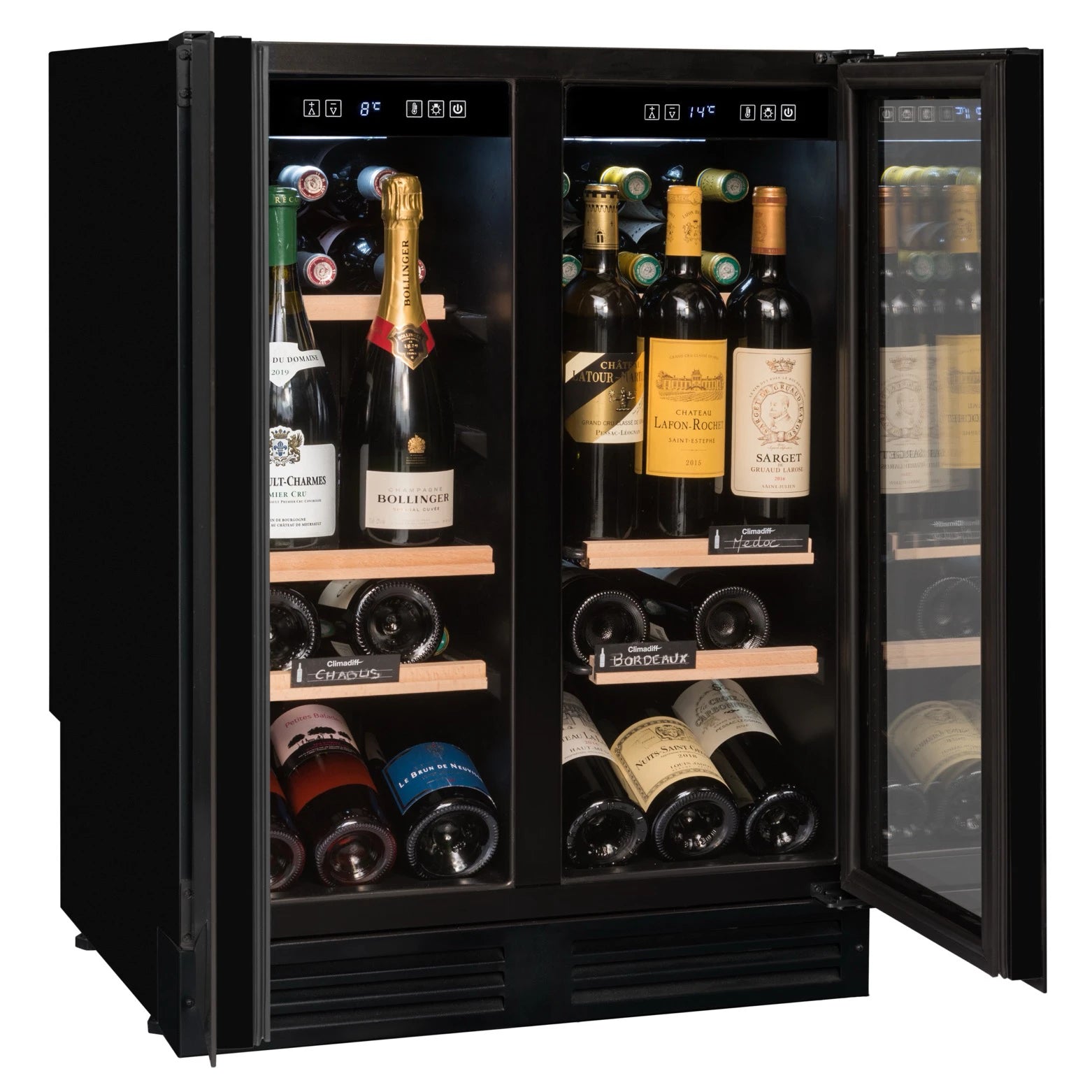 Under-counter Wine Cooler 49 bottles Avintage AVU49DPB1 Dual-zone