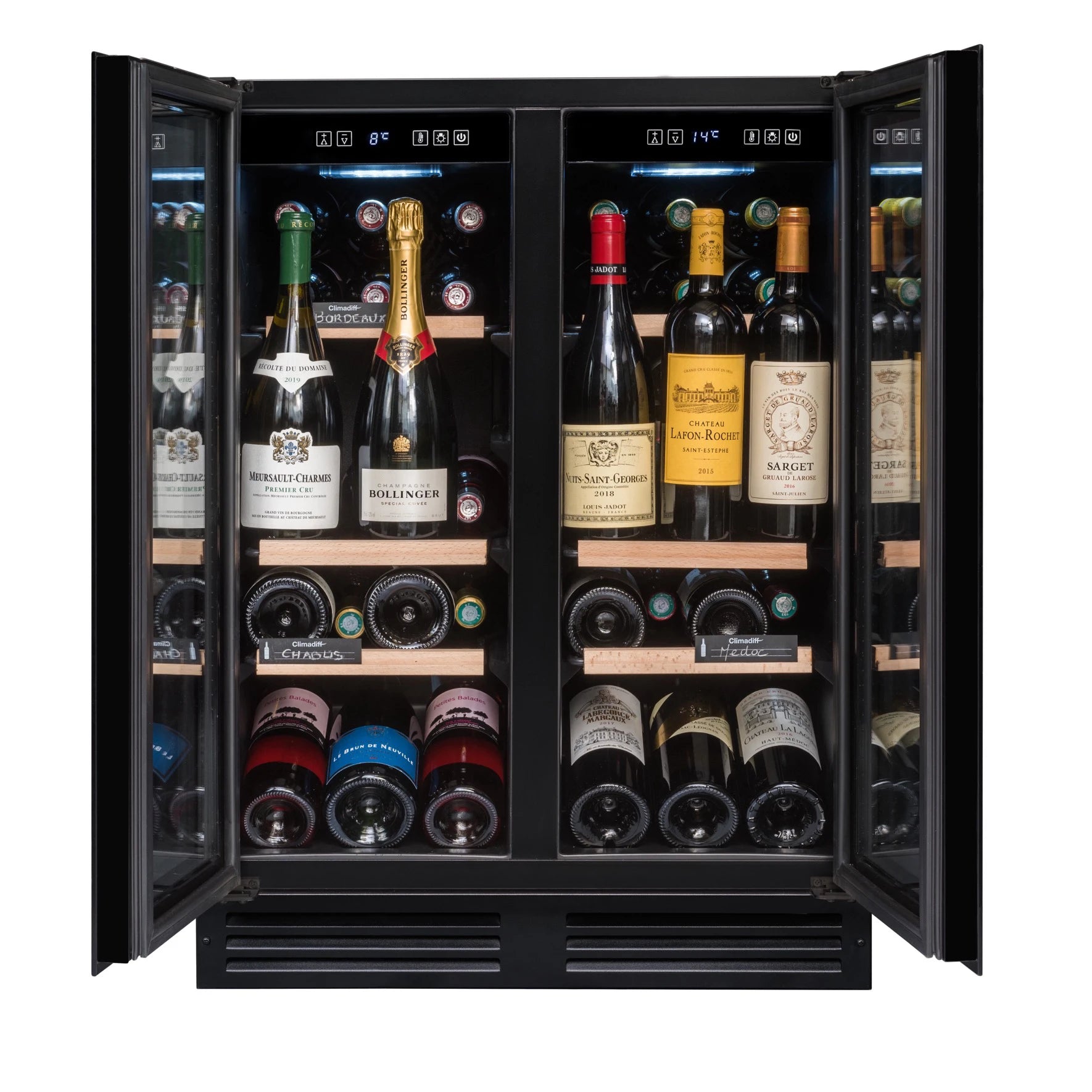 Under-counter Wine Cooler 49 bottles Avintage AVU49DPB1 Dual-zone