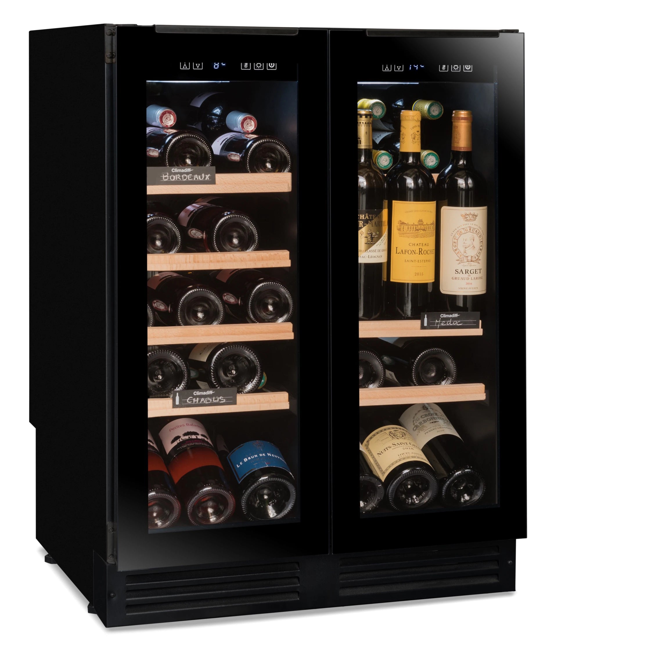 Under-counter Wine Cooler 49 bottles Avintage AVU49DPB1 Dual-zone