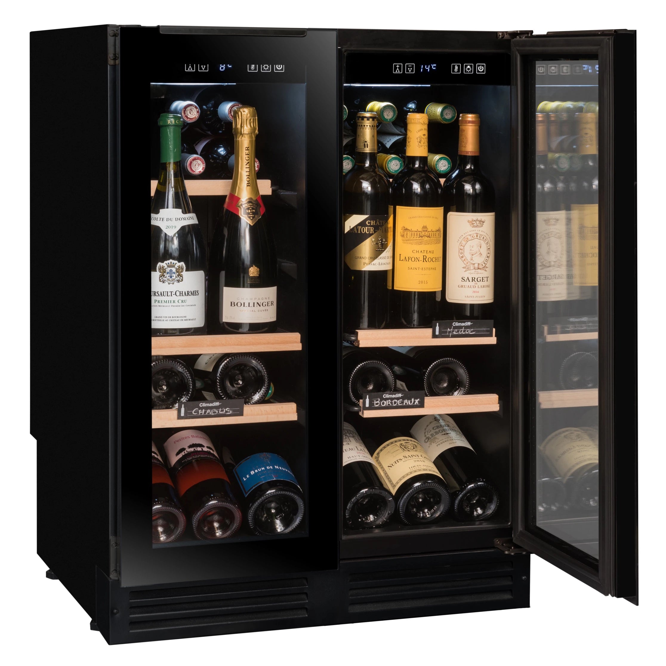 Under-counter Wine Cooler 49 bottles Avintage AVU49DPB1 Dual-zone