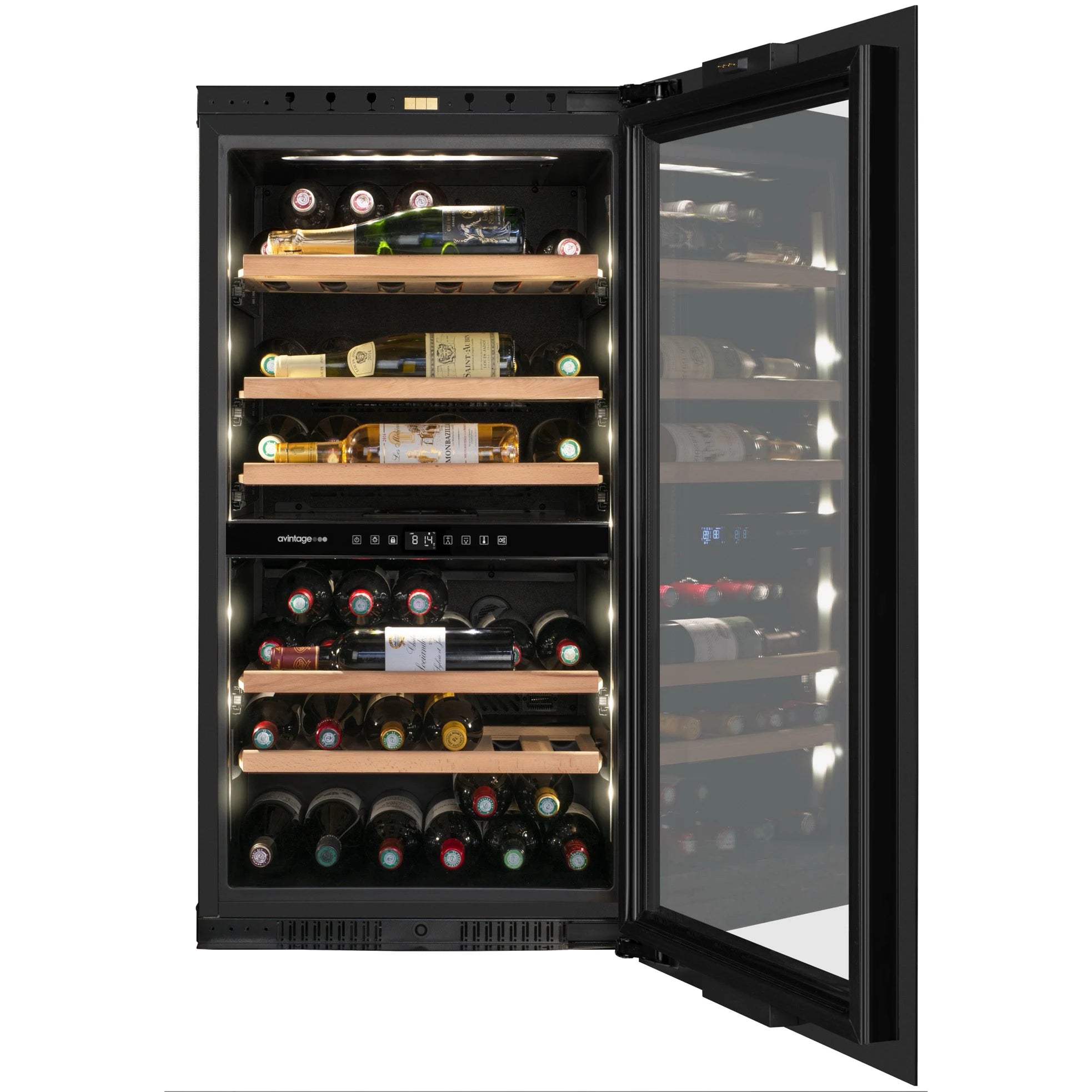 Imagen de la Vinoteca 56 botellas Avintage AVI105PLATINUM doble Zona.