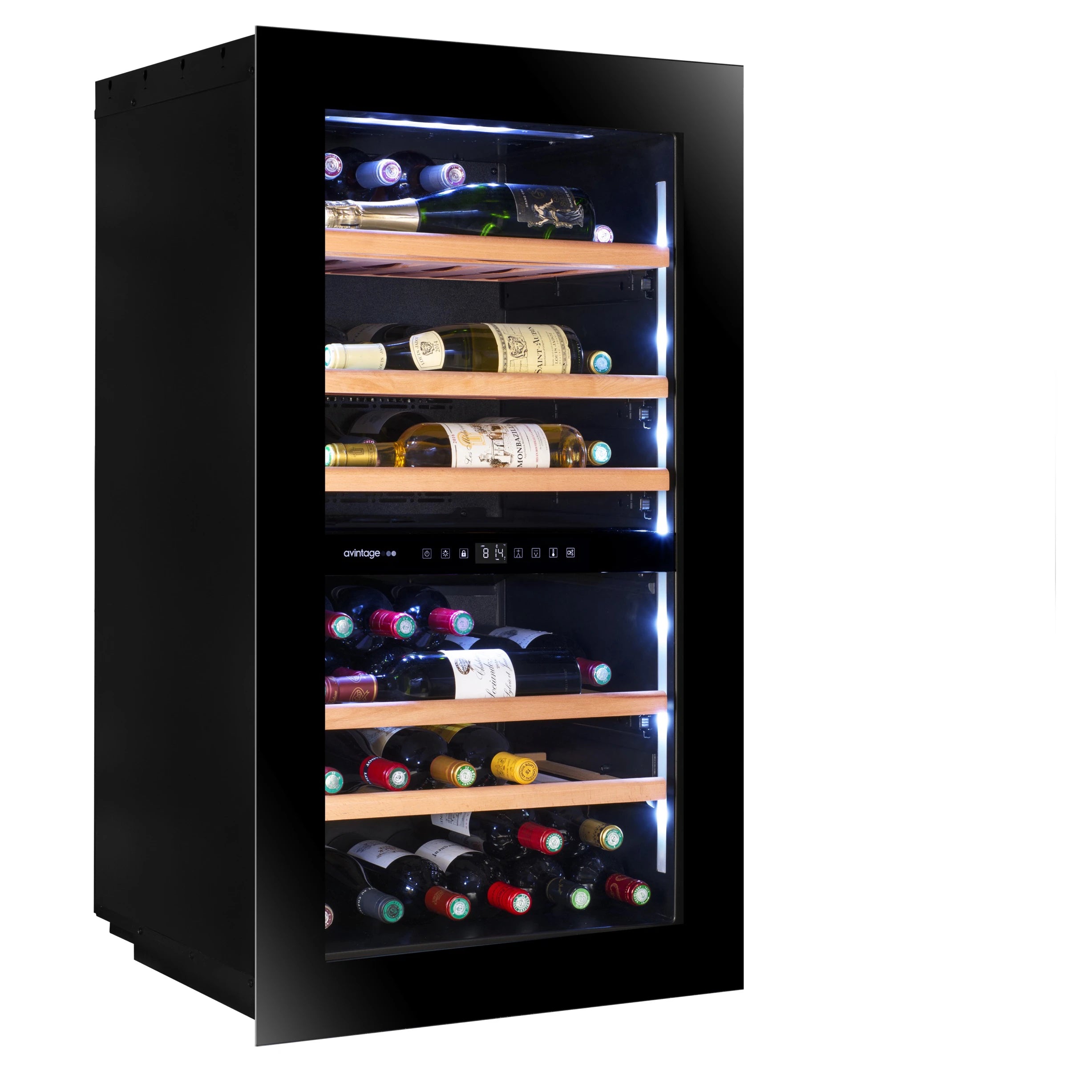 Imagen de la Vinoteca 56 botellas Avintage AVI105PLATINUM doble Zona.