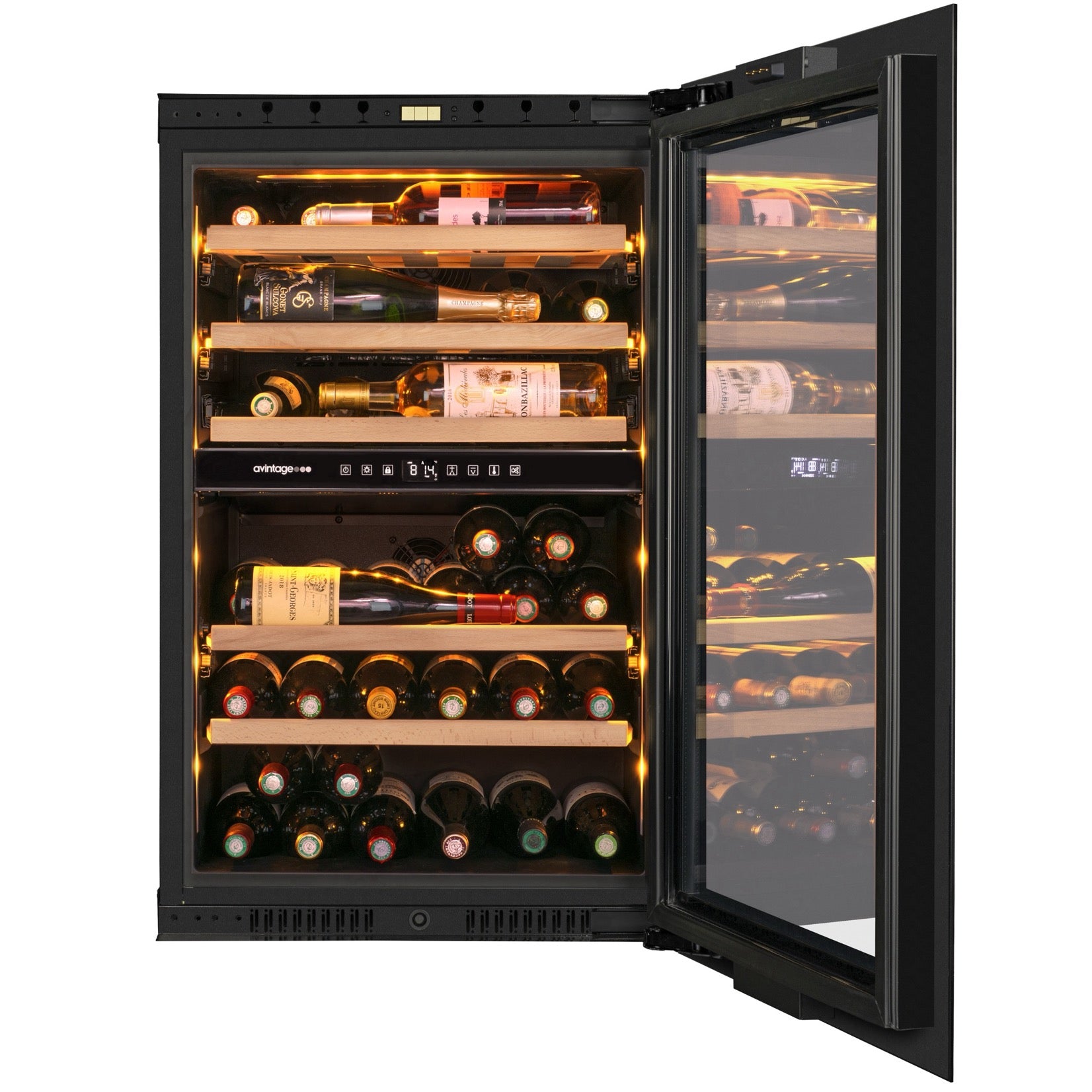 Imagen de la Vinoteca 44 botellas Avintage AVI88PLATINUM doble zona.