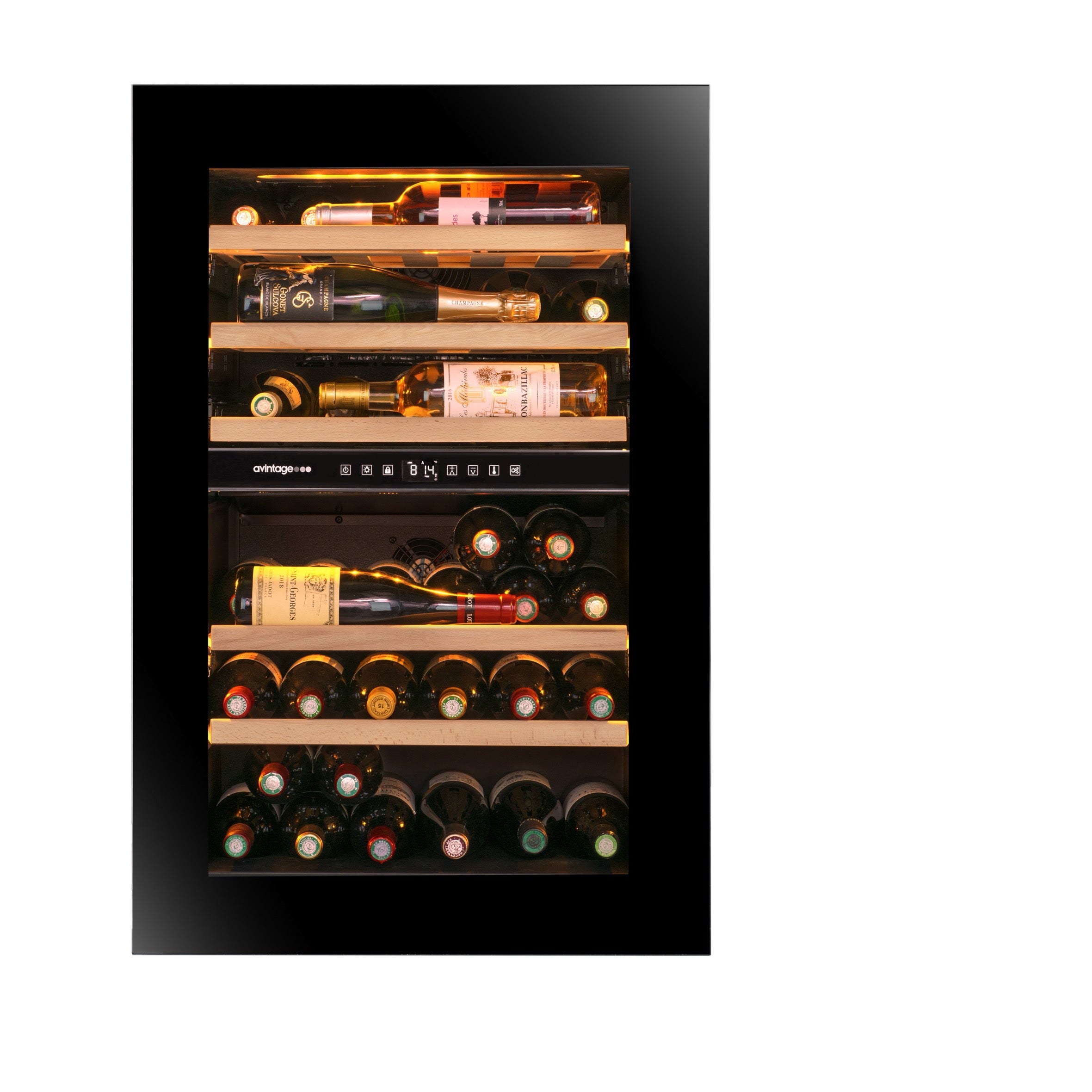 Imagen de la Vinoteca 44 botellas Avintage AVI88PLATINUM doble zona.