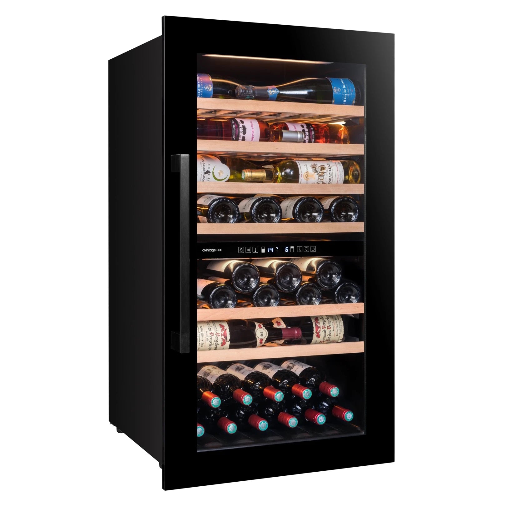 Imagen de la Vinoteca encastrable 76 botellas Avintage AVI76CDZ doble zona.