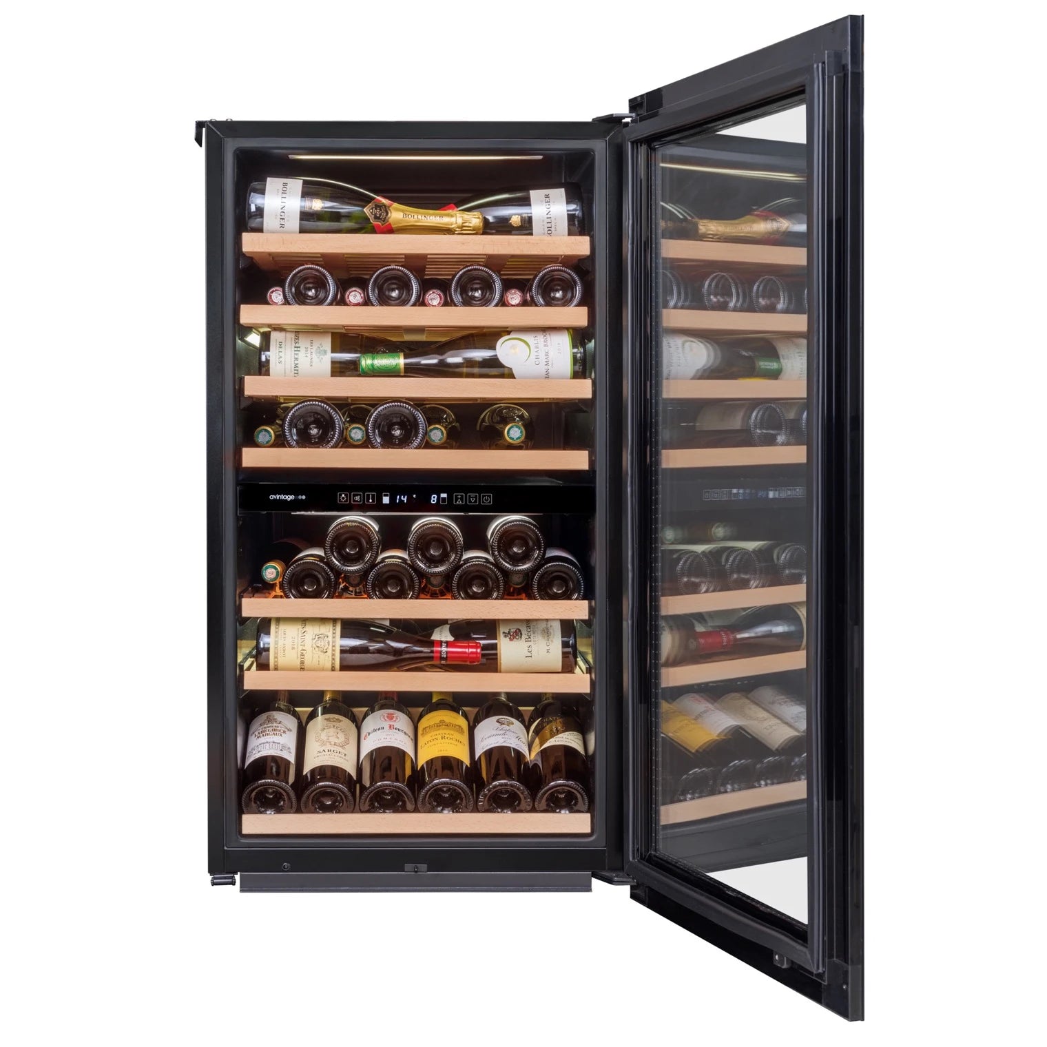 Imagen de la Vinoteca encastrable 76 botellas Avintage AVI76PREMIUM doble zona.