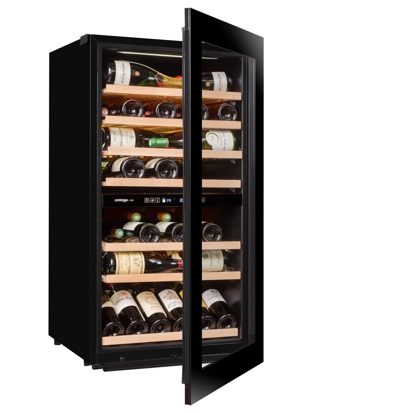 Fotografía de la Vinoteca encastrable 76 botellas Avintage AVI76PREMIUM doble zona.