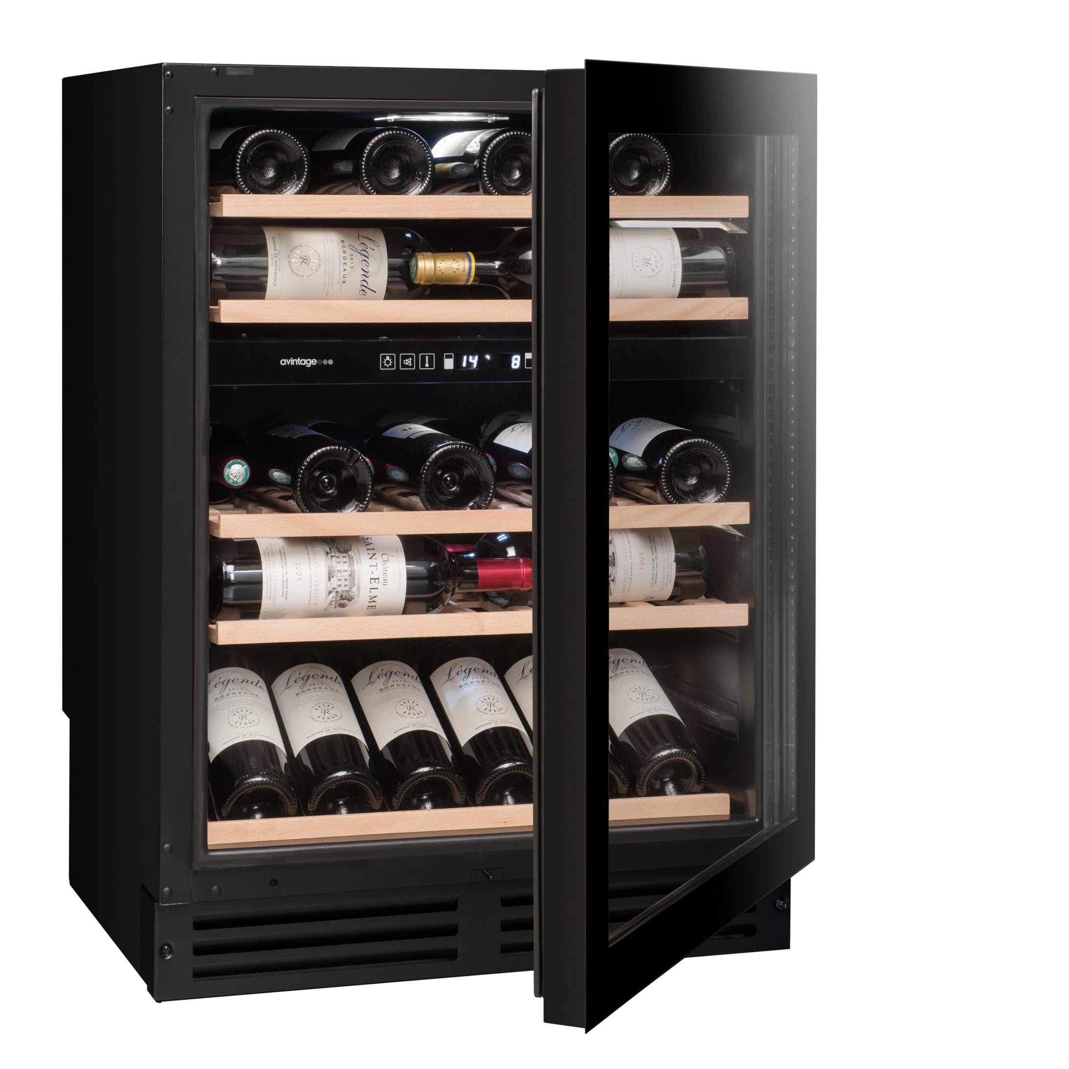 Fotografía de la Vinoteca 53 botellas Avintage AVU53FPREMIUM doble zona.