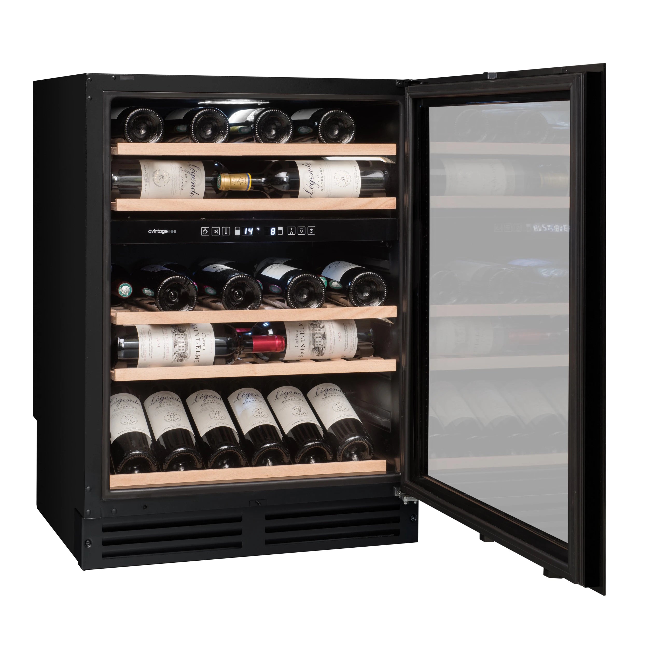 Fotografía de la Vinoteca 53 botellas Avintage AVU53FPREMIUM doble zona.