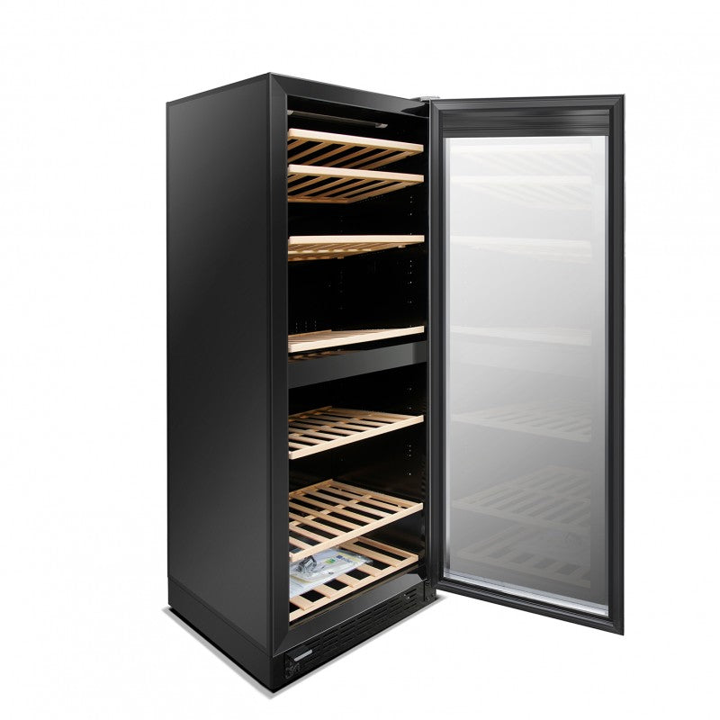 Vinoteca Cavevinum 120 botellas CV-111-N-2T vista lateral puerta abierta vacía