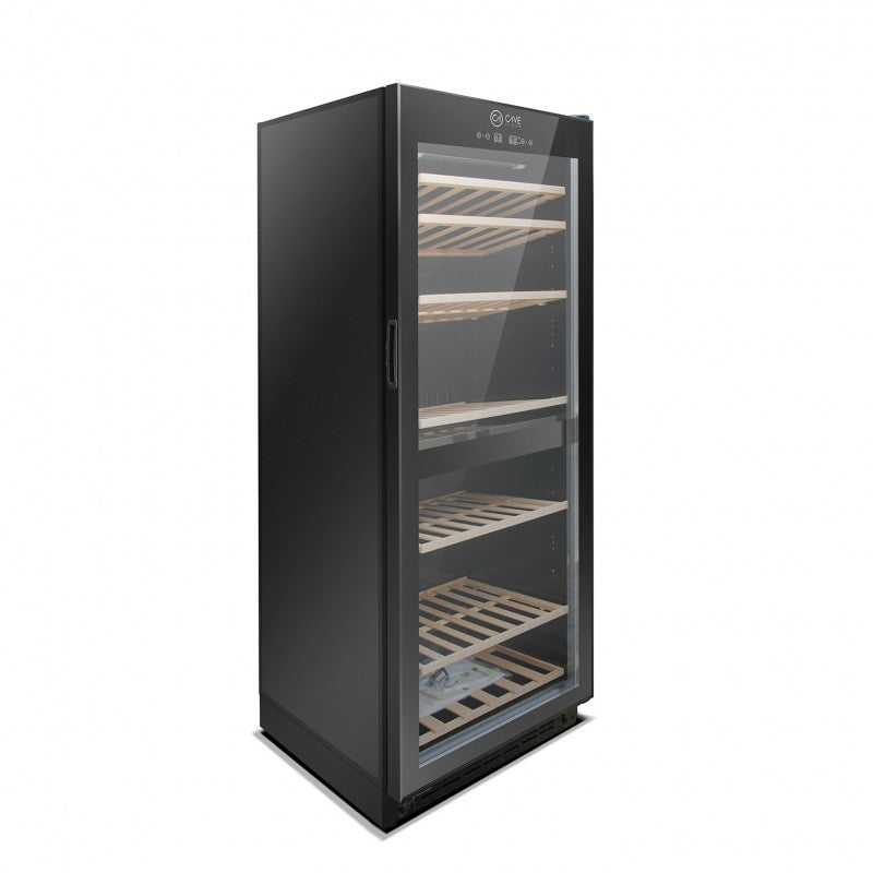 Vinoteca Cavevinum 120 botellas CV-111-N-2T vista lateral puerta cerrada vacía