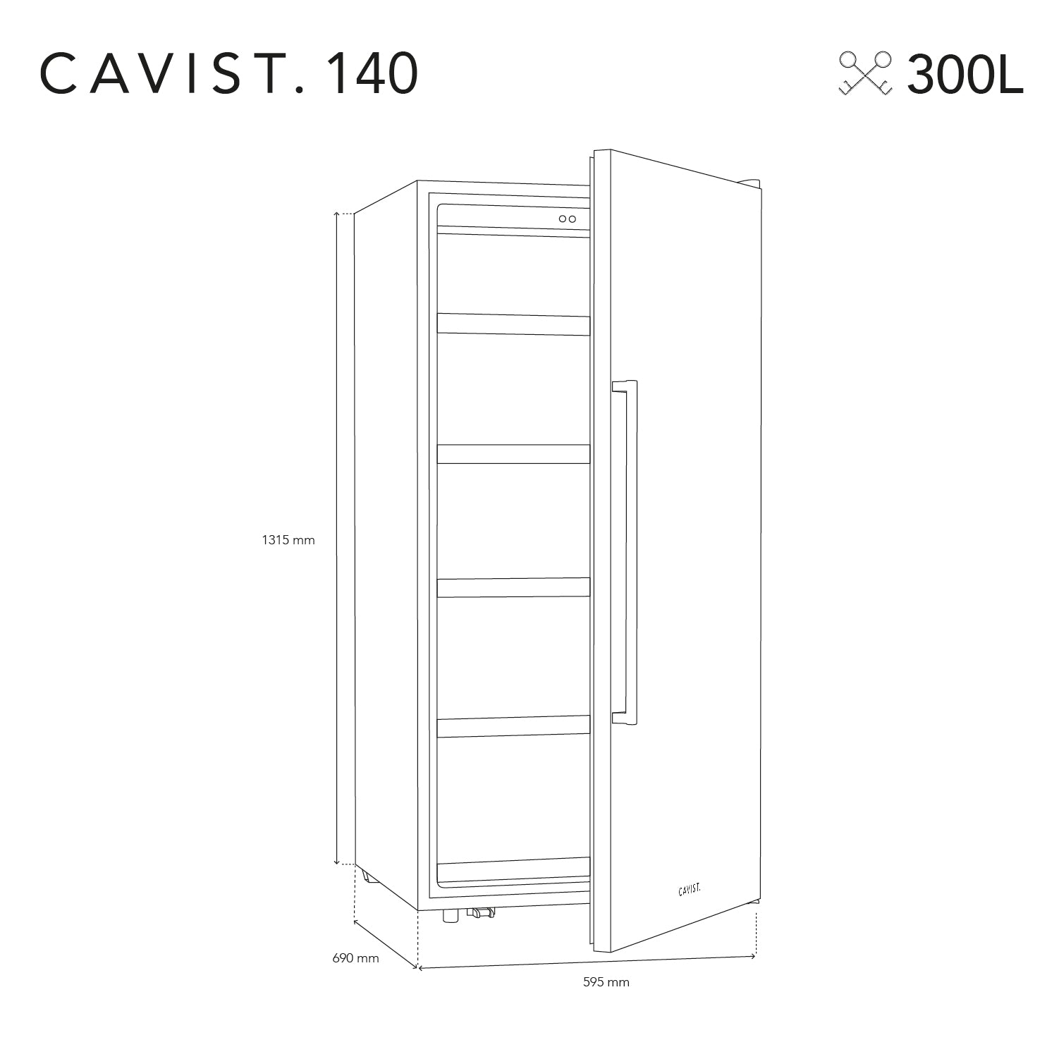 Wine Cooler 140 bottles Les Petits Champs CAVIST140