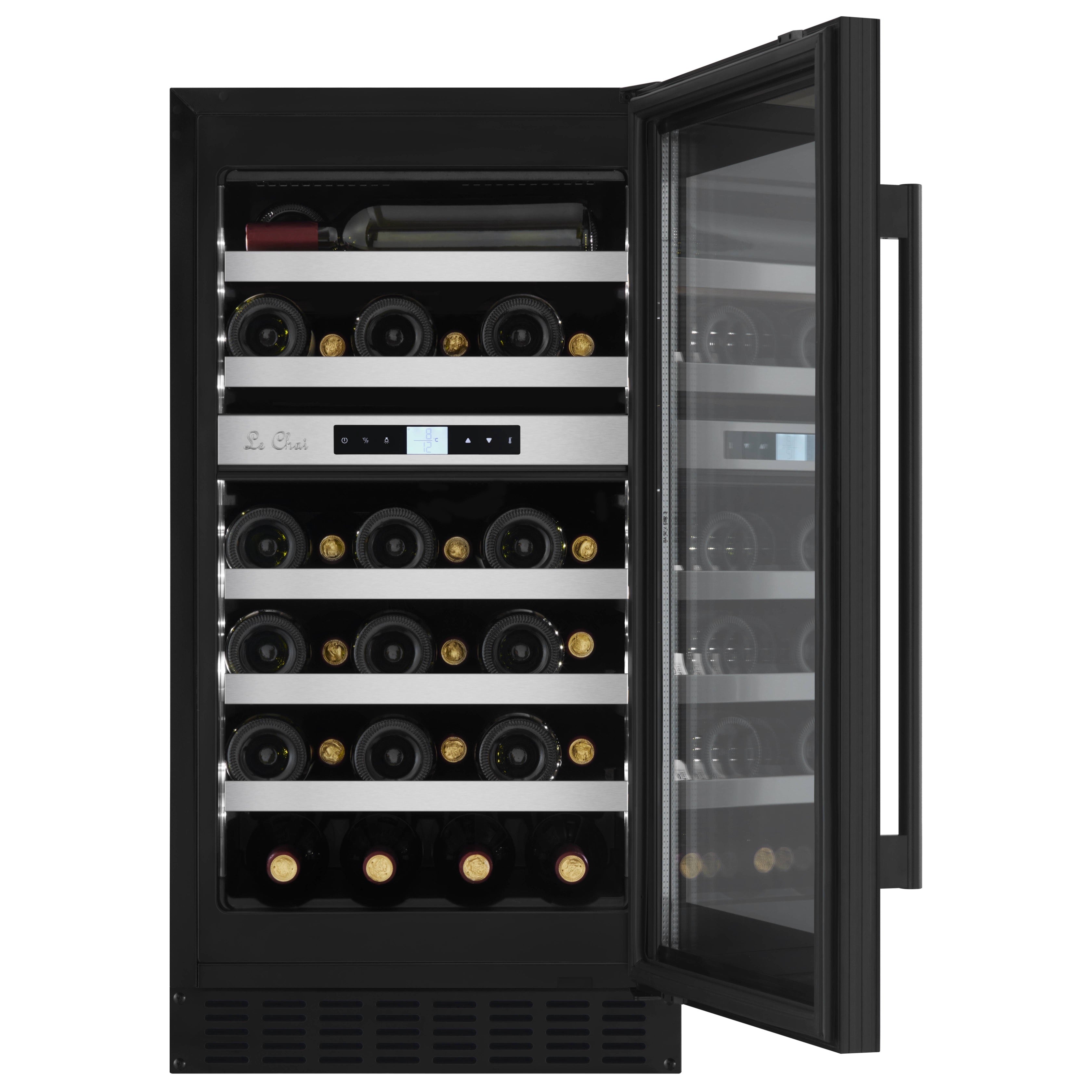 Vinoteca doble zona 33 botellas LBN330 abierta luz led blanca