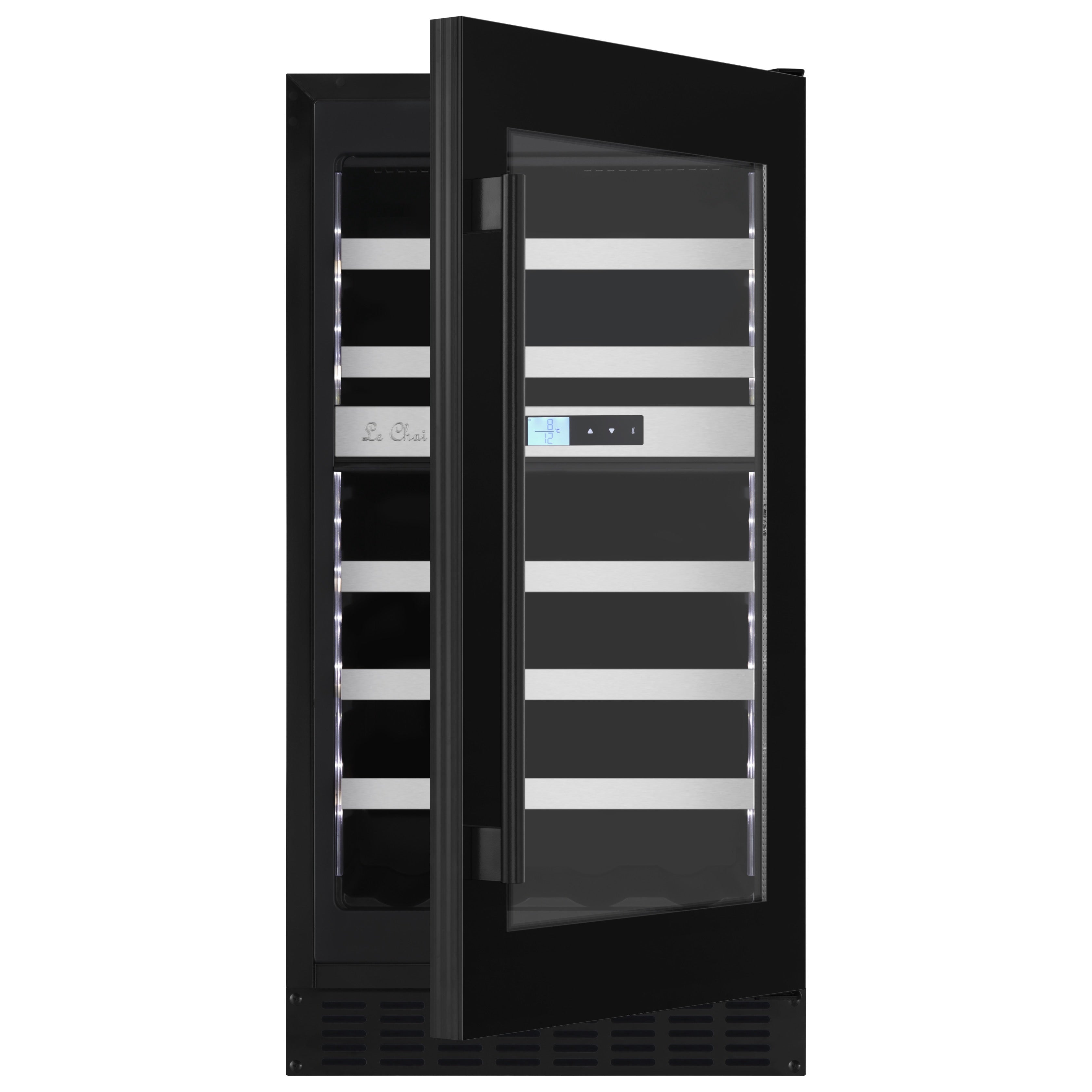 Vinoteca doble zona 33 botellas LBN330 abierta luz led vacía