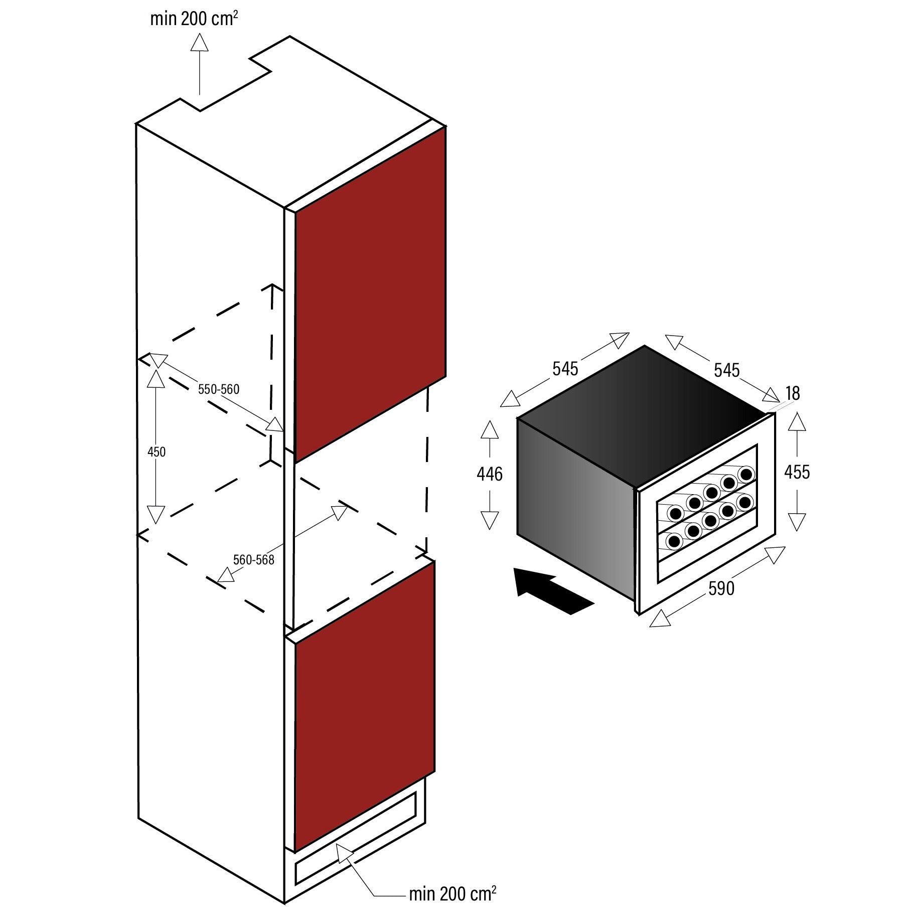 Vinoteca 23 botellas Caviss SLEN123TBE4 encastre