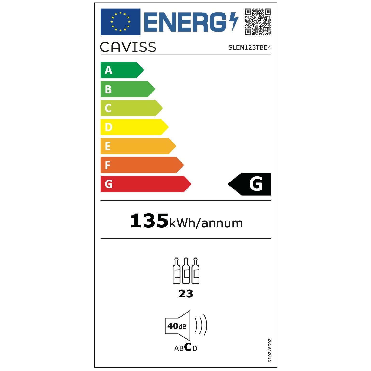 Vinoteca 23 botellas Caviss SLEN123TBE4 energy label