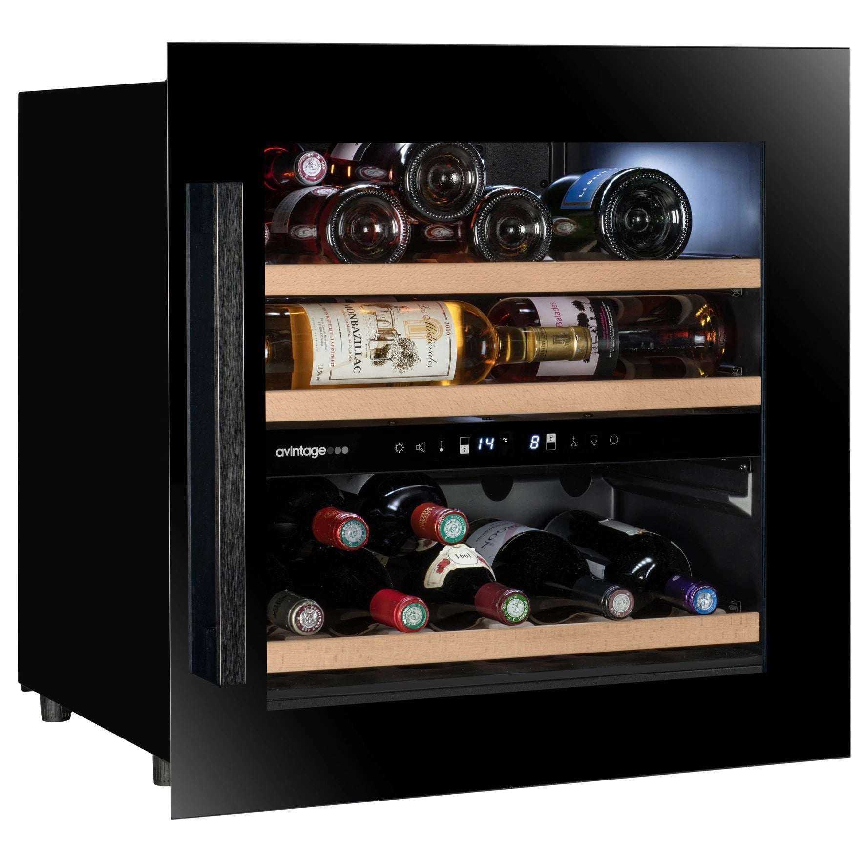 Imagen de la Vinoteca encastrable en columna 28 botellas Avintage AVI60F2FV doble zona.