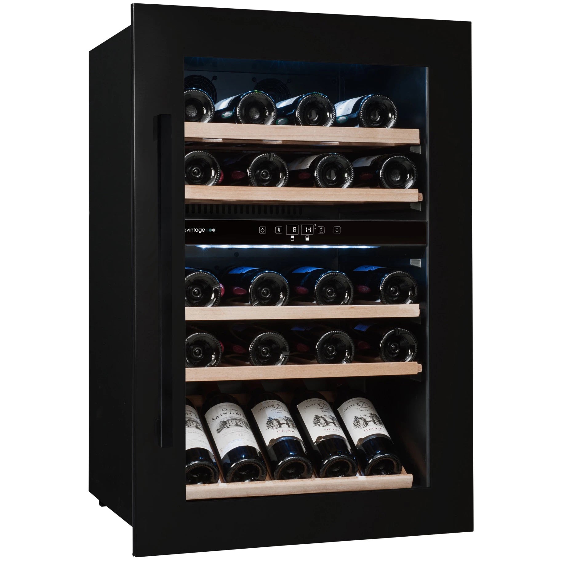 Imagen de la Vinoteca encastrable en columna 51 botellas Avintage AVI88G2 doble zona.