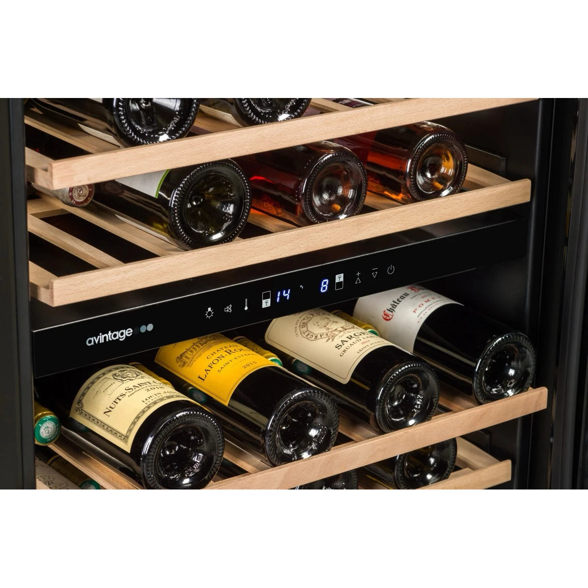 Fotografía de la Vinoteca encastrable 44 botellas Avintage AVU51D82 doble zona.