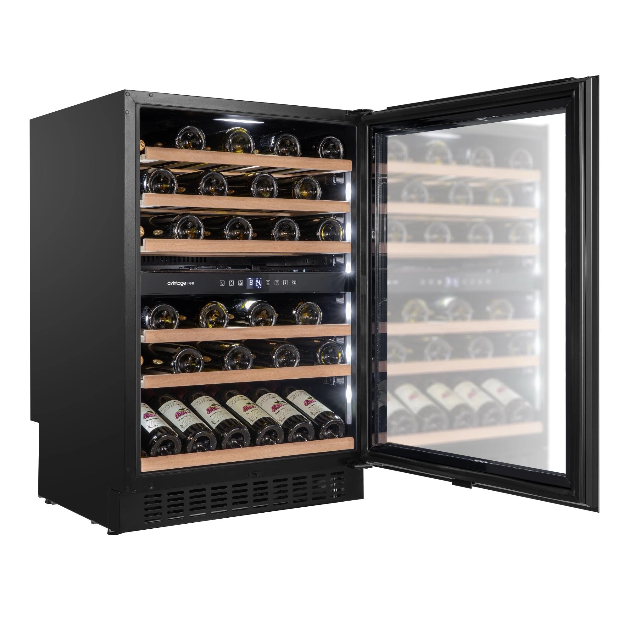 Fotografía de la Vinoteca encastrable 46 botellas Avintage AVU61D88 doble zona.