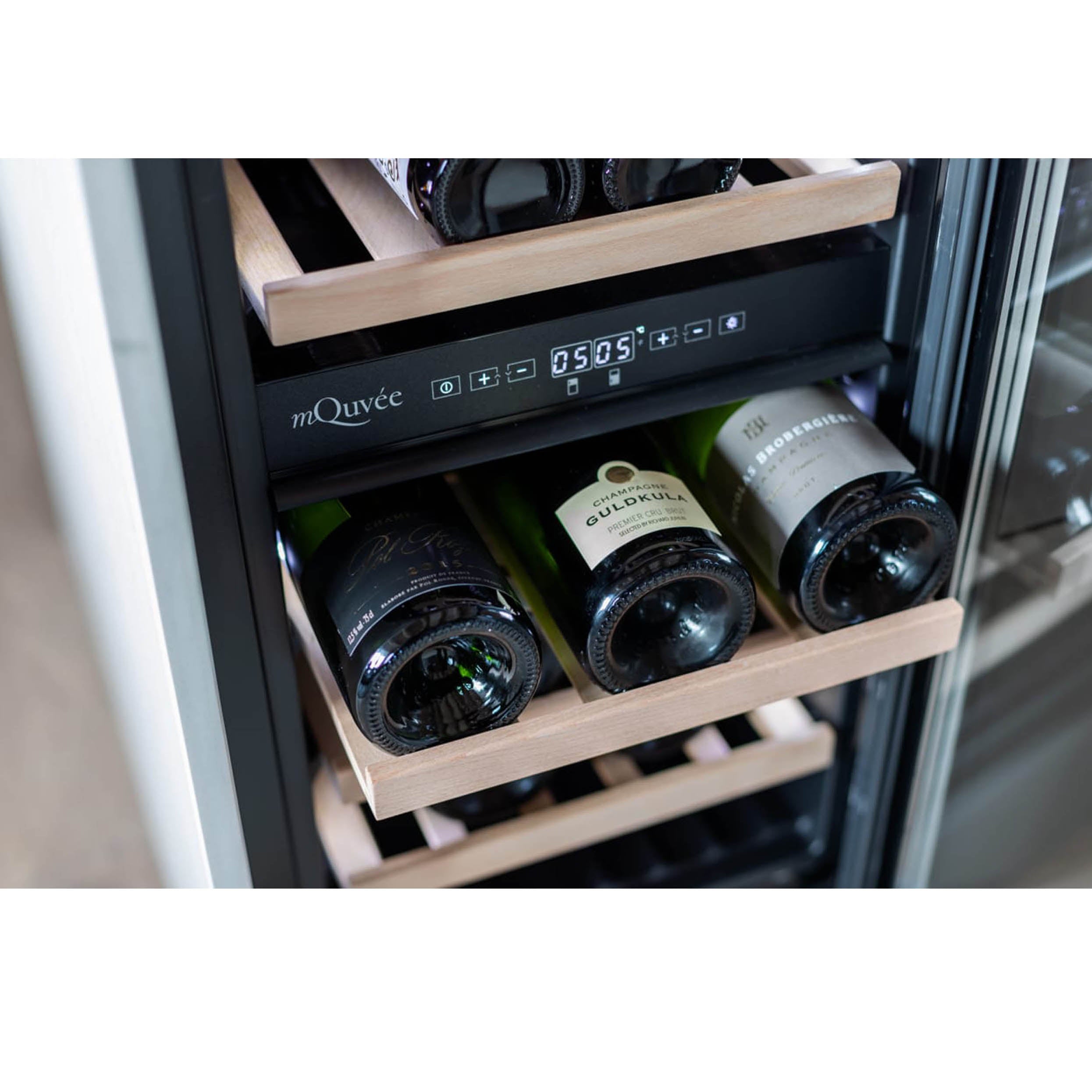 Wine Cooler 28 bottles mQuvée WineCave 700 40D Anthracite Black Dual-zone