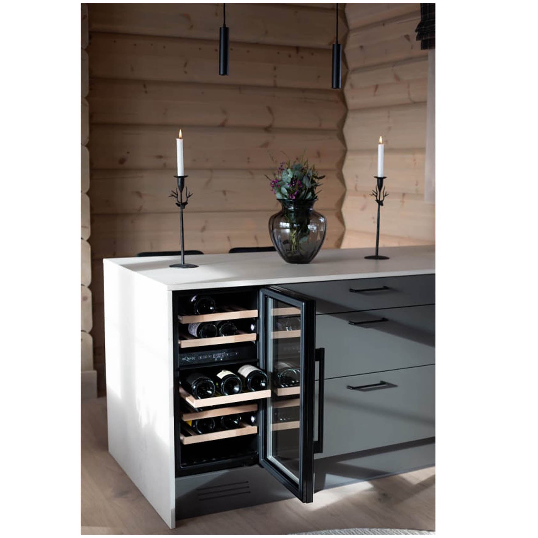 Wine Cooler 28 bottles mQuvée WineCave 700 40D Anthracite Black Dual-zone