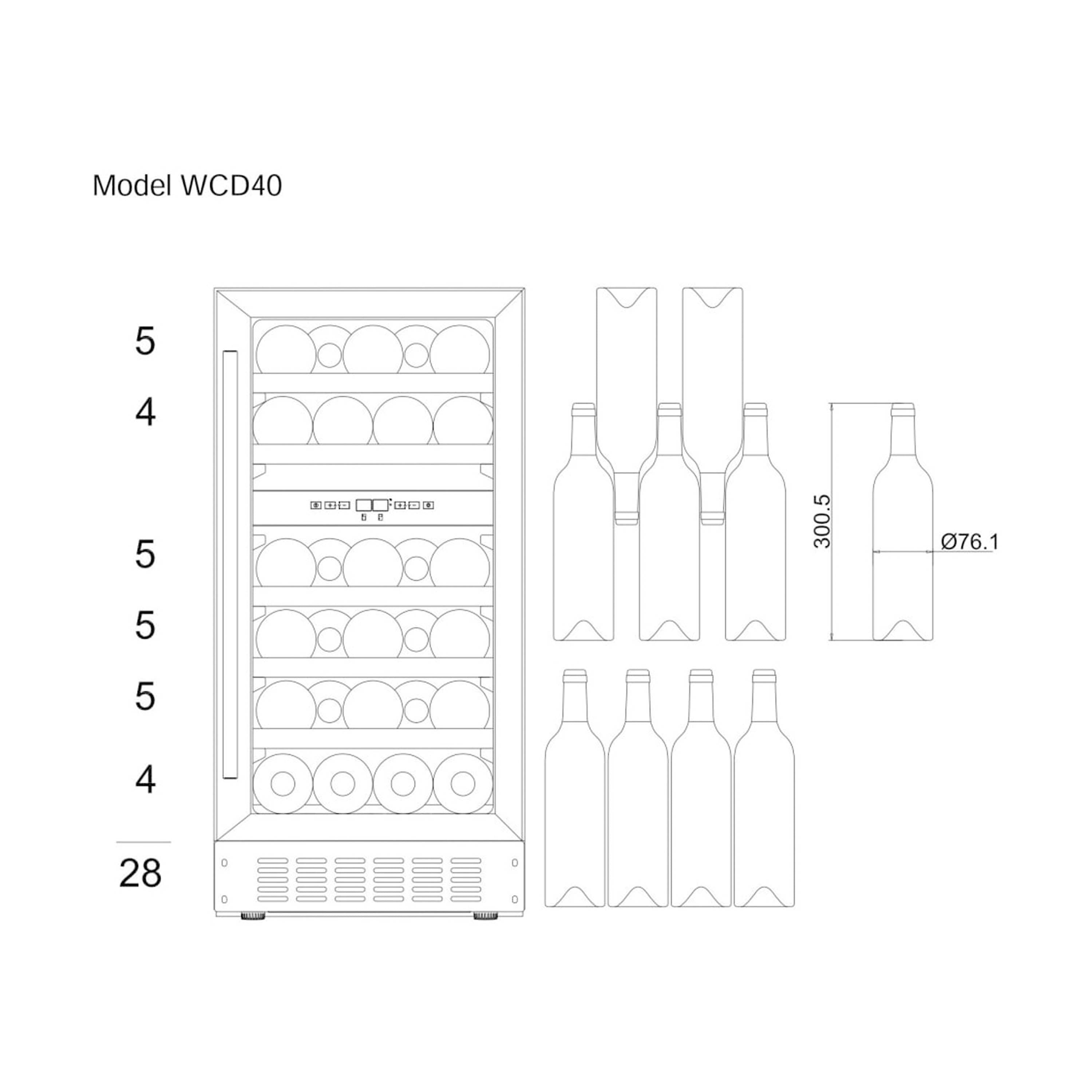 Wine Cooler 28 bottles mQuvée WineCave 700 40D Modern Dual-zone