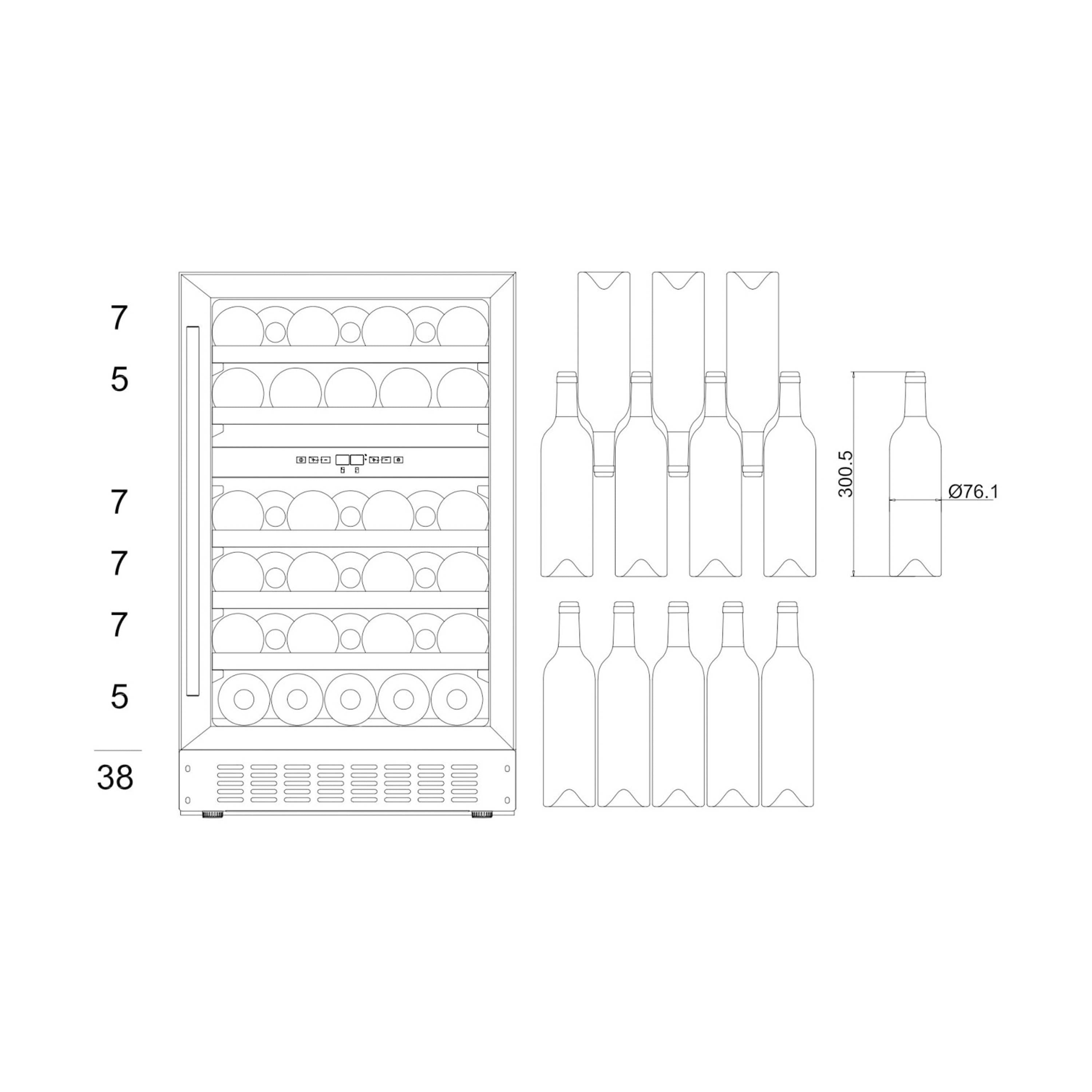 Vinoteca 38 botellas mQuvée WineCave 700 50D Modern doble zona
