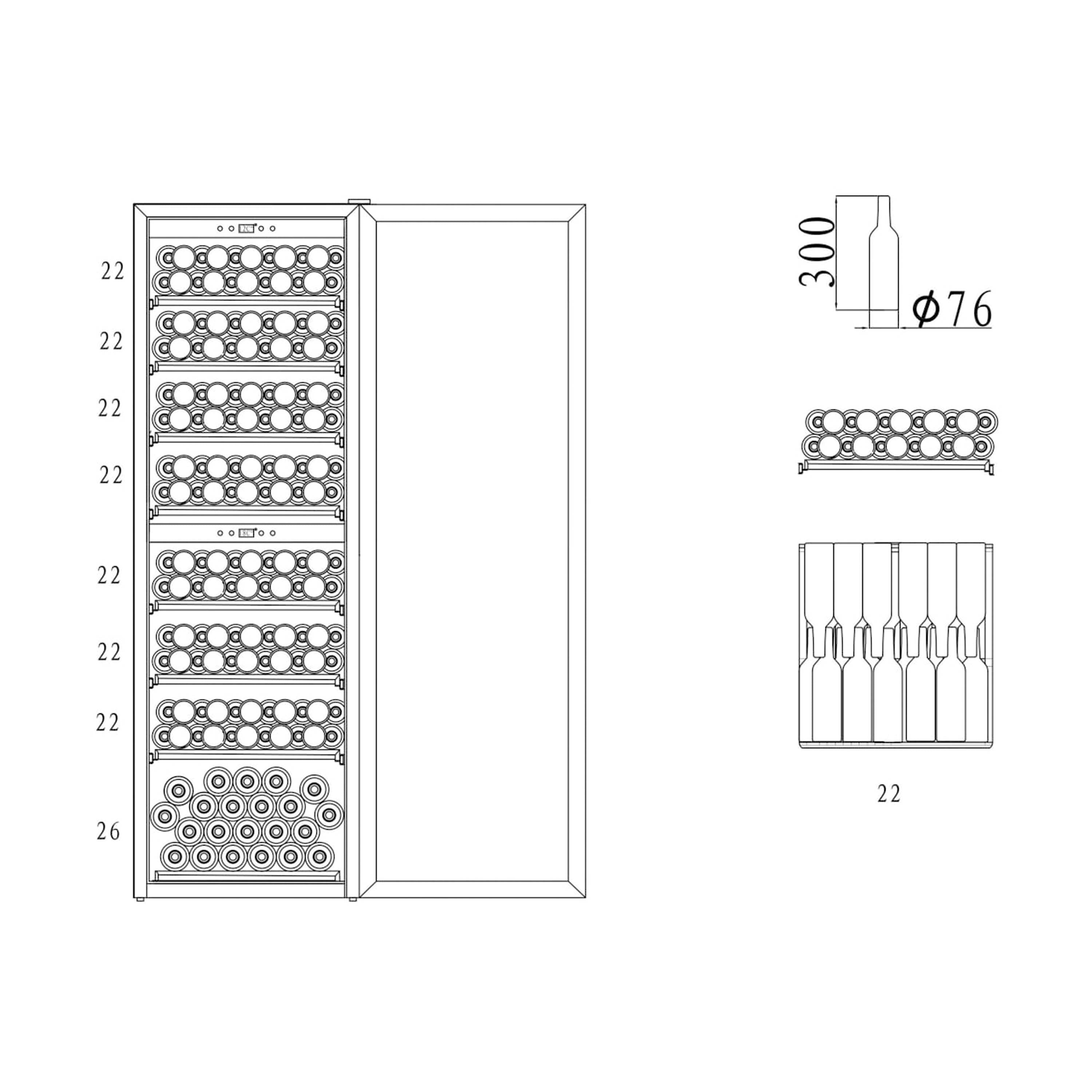 Wine Cooler 180 bottles mQuvée WineExpert 180 Stainless Dual-zone
