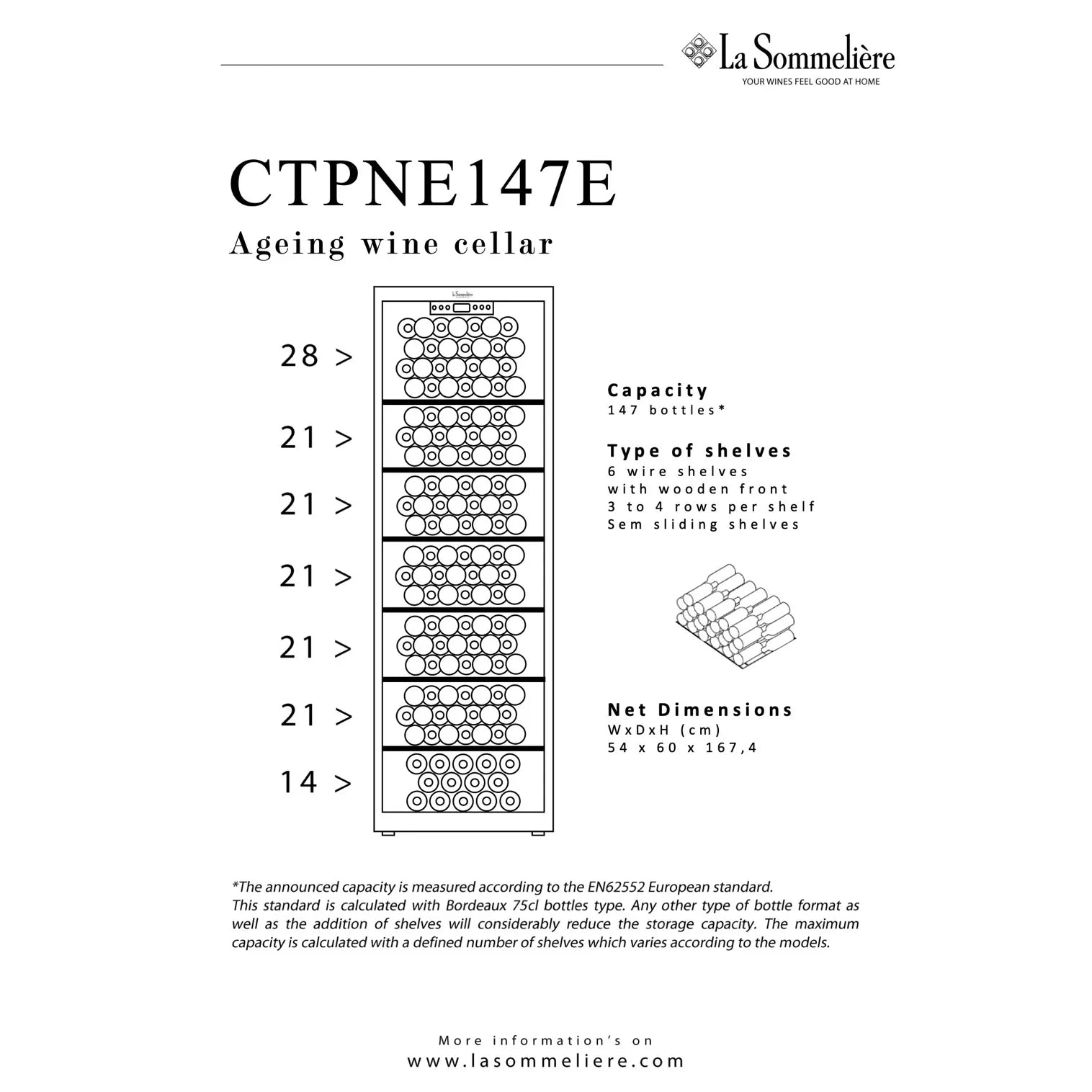Vinoteca 147 botellas La Sommelière CTPNE147E