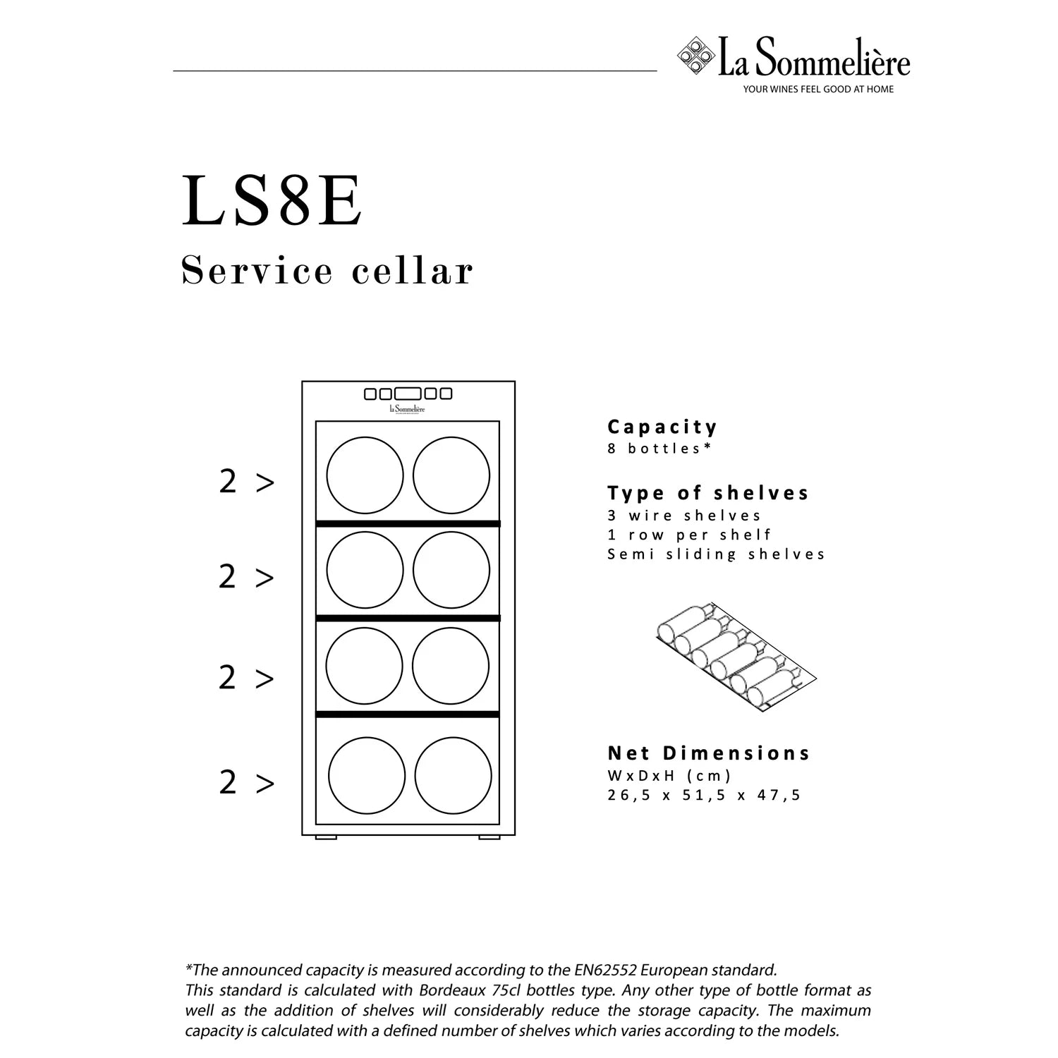 Vinoteca 8 botellas La Sommelière LS8E