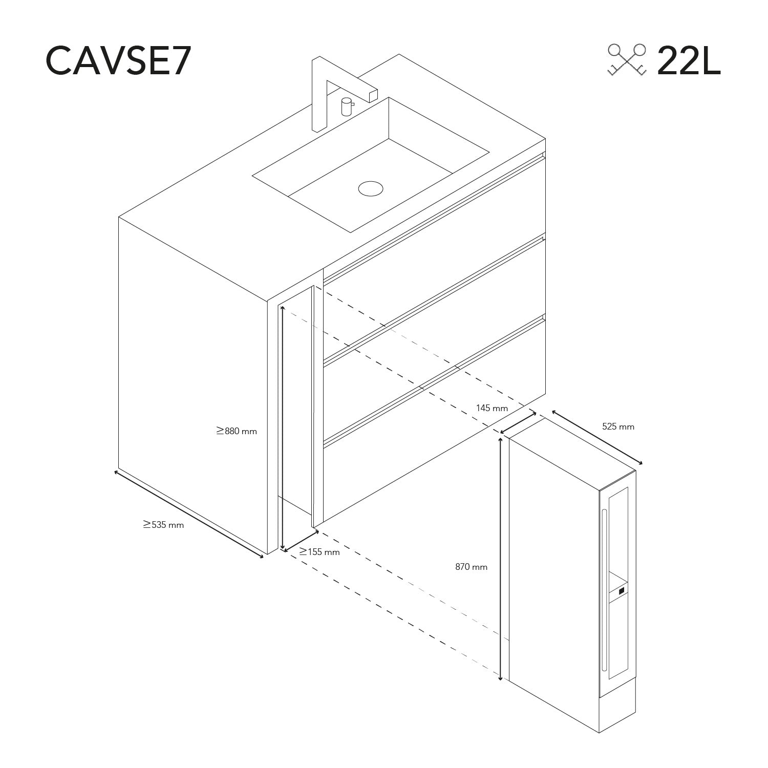 Vinoteca 7 botellas Les Petits Champs CAVSE7