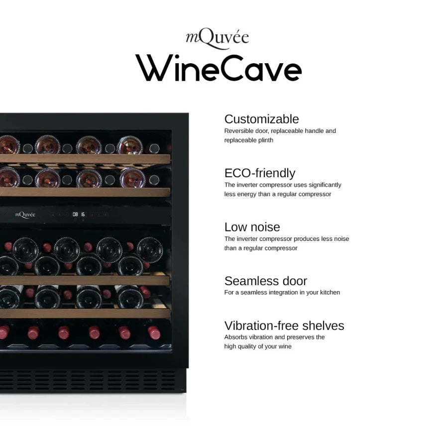 Wine Cooler 34 bottles mQuvée WineCave 780 40D Anthracite Black dual-zone