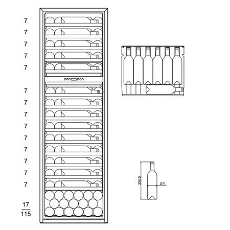 Wine Cooler 115 bottles mQuvée WineKeeper 112D Panel Ready Push/Pull Dual-zone