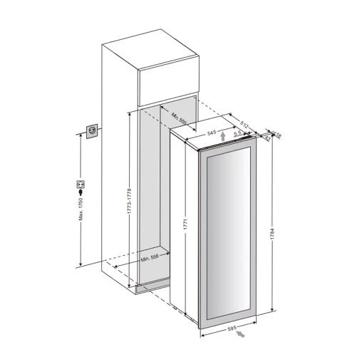 Wine Cooler 115 bottles mQuvée WineKeeper 112D Panel Ready Push/Pull Dual-zone