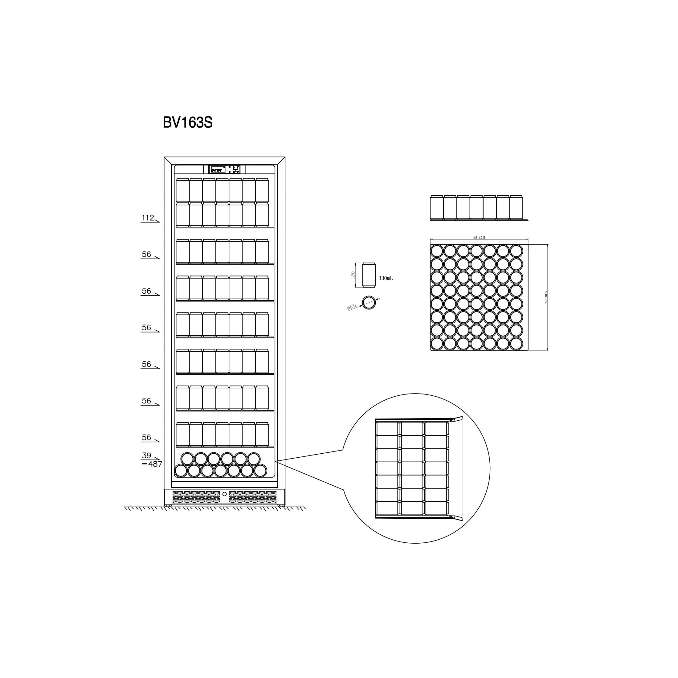 Vinoteca & Refrigerador de bebidas CELLA WBV163D Black