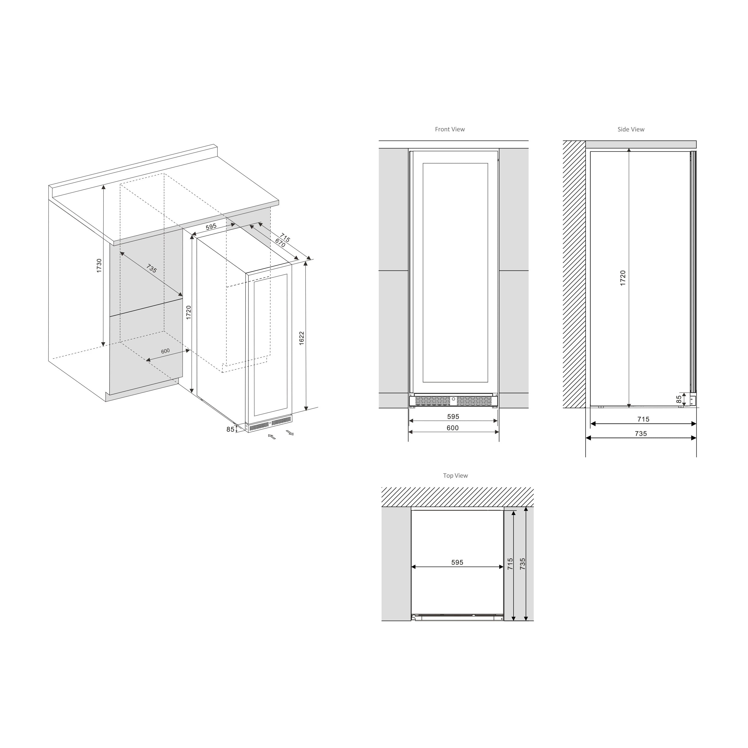 Vinoteca & Refrigerador de bebidas CELLA WBV163D Black