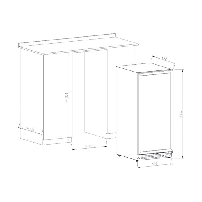 Vinoteca Vinobox 110 botellas 110GC 1T Negro encastre