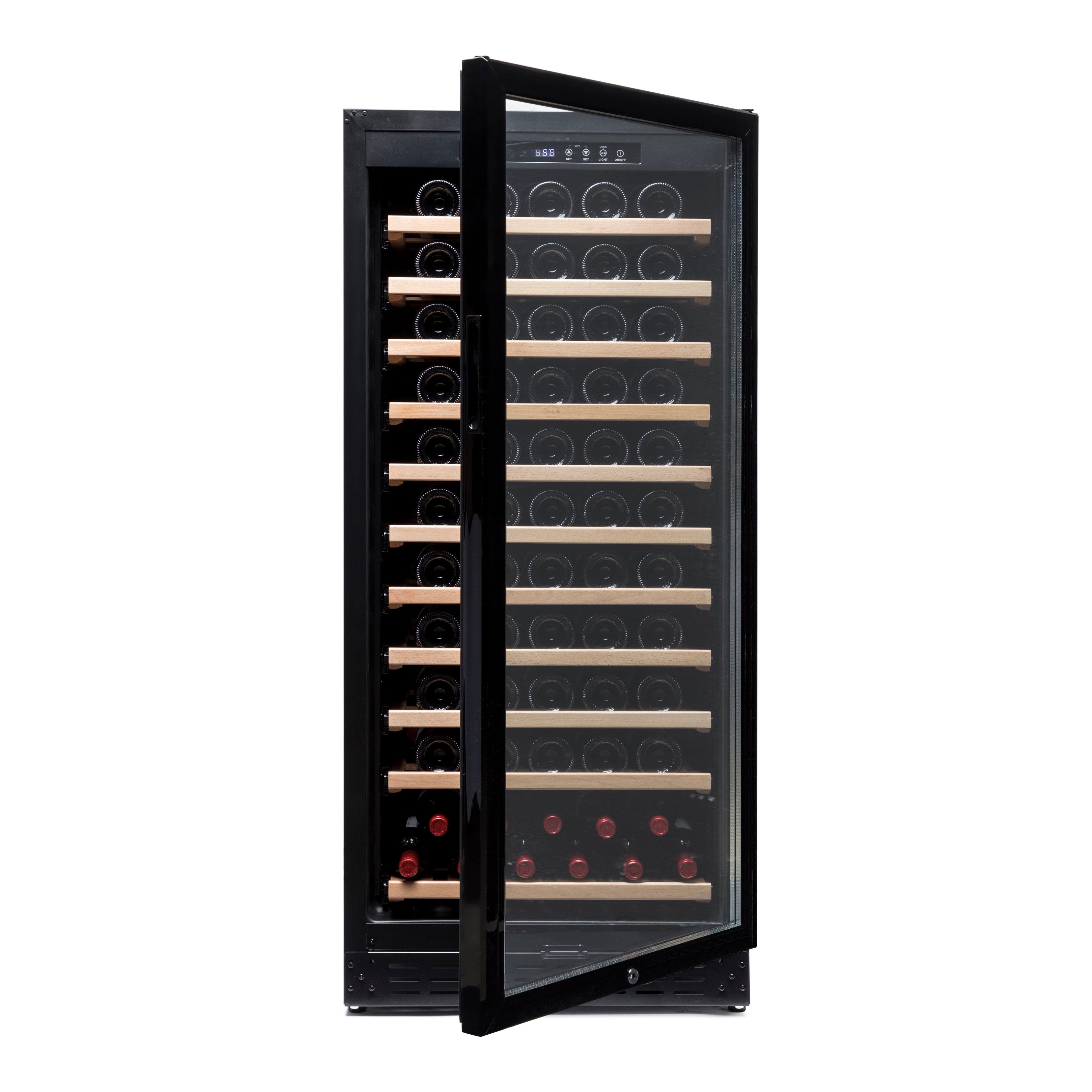 Vinoteca Vinobox 110 botellas 110GC 1T Negro frontal abierta